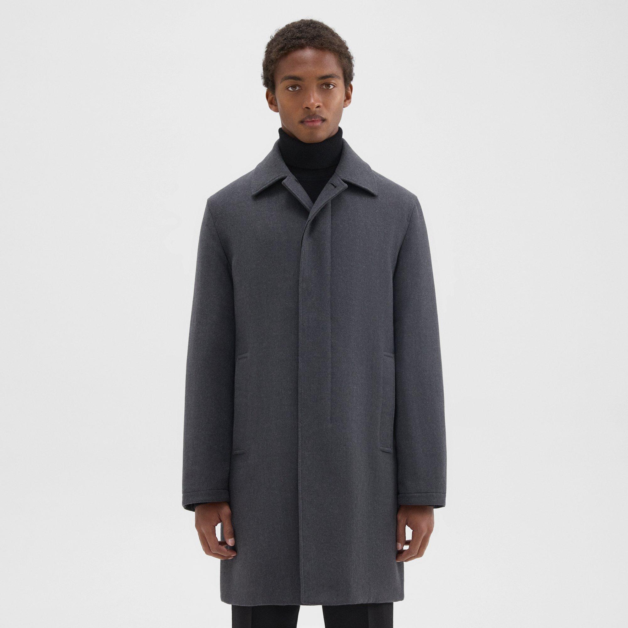Theory Din Coat in Double-Face Wool Flannel