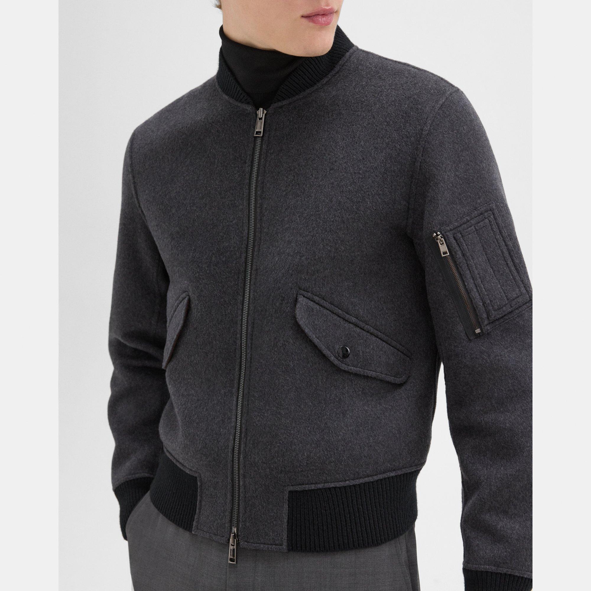 Flight Bomber Jacket in Double-Face Wool-Cashmere