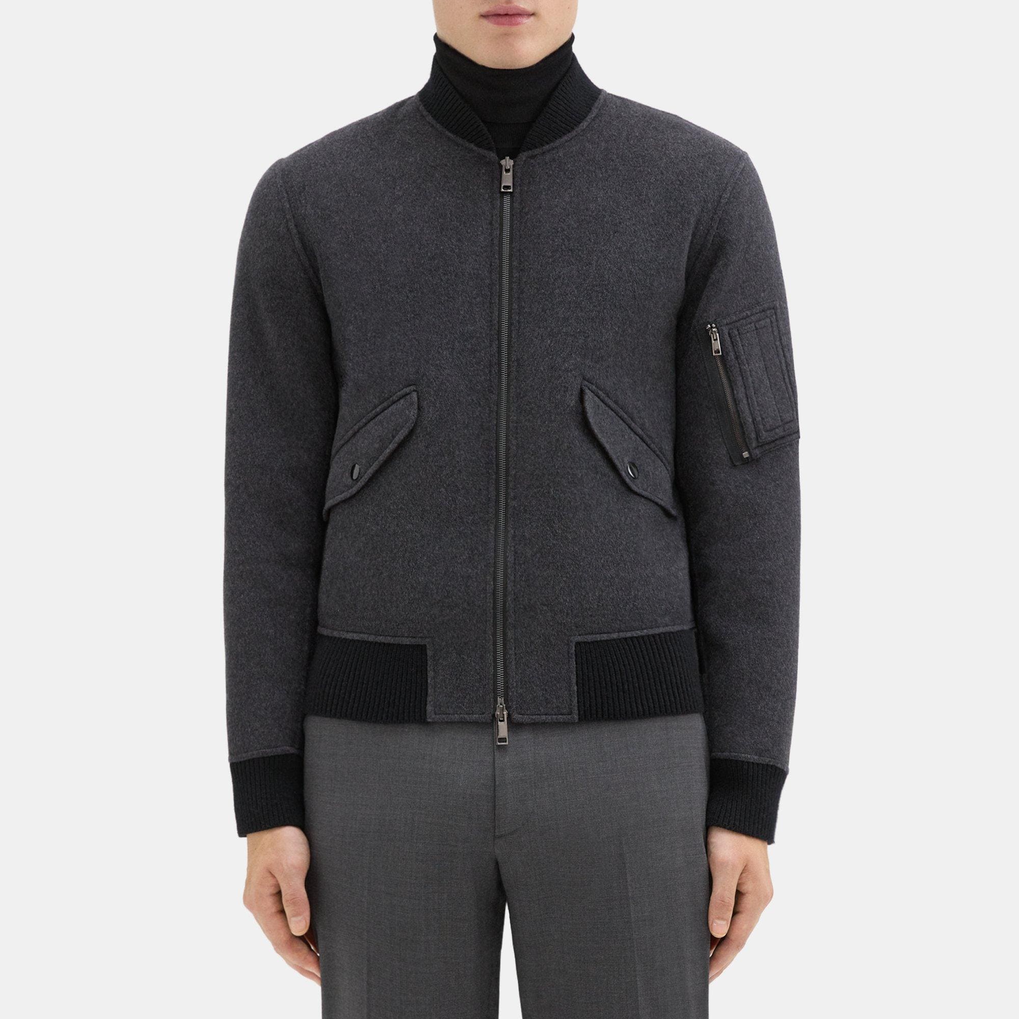 Flight Bomber Jacket in Double-Face Wool-Cashmere