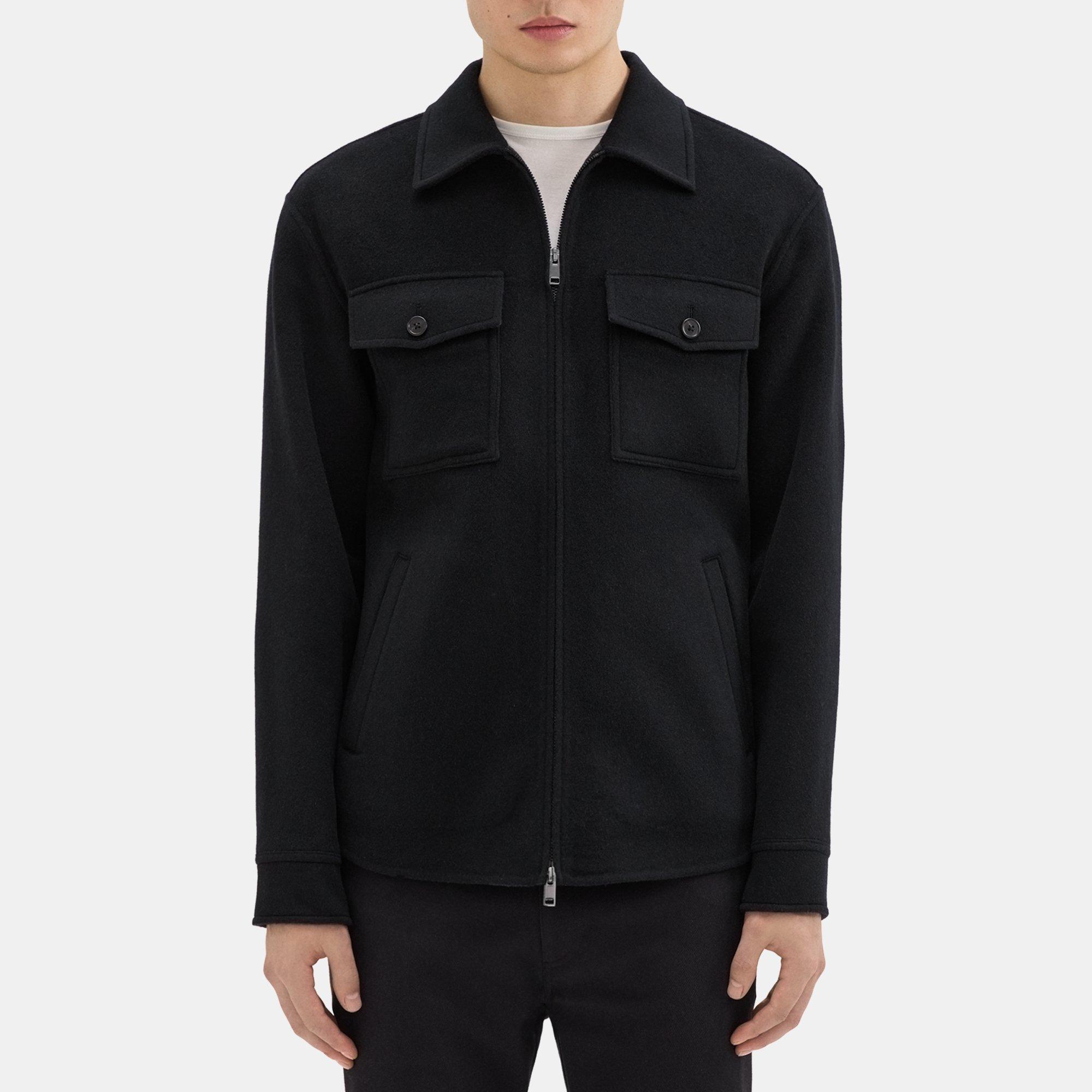 Theory Vena Shirt Jacket in Double-Face Wool-Cashmere