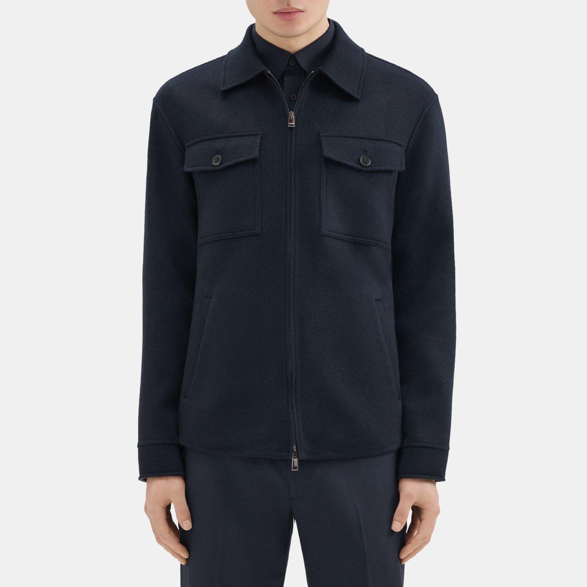 Theory Vena Shirt Jacket in Double-Face Wool-Cashmere