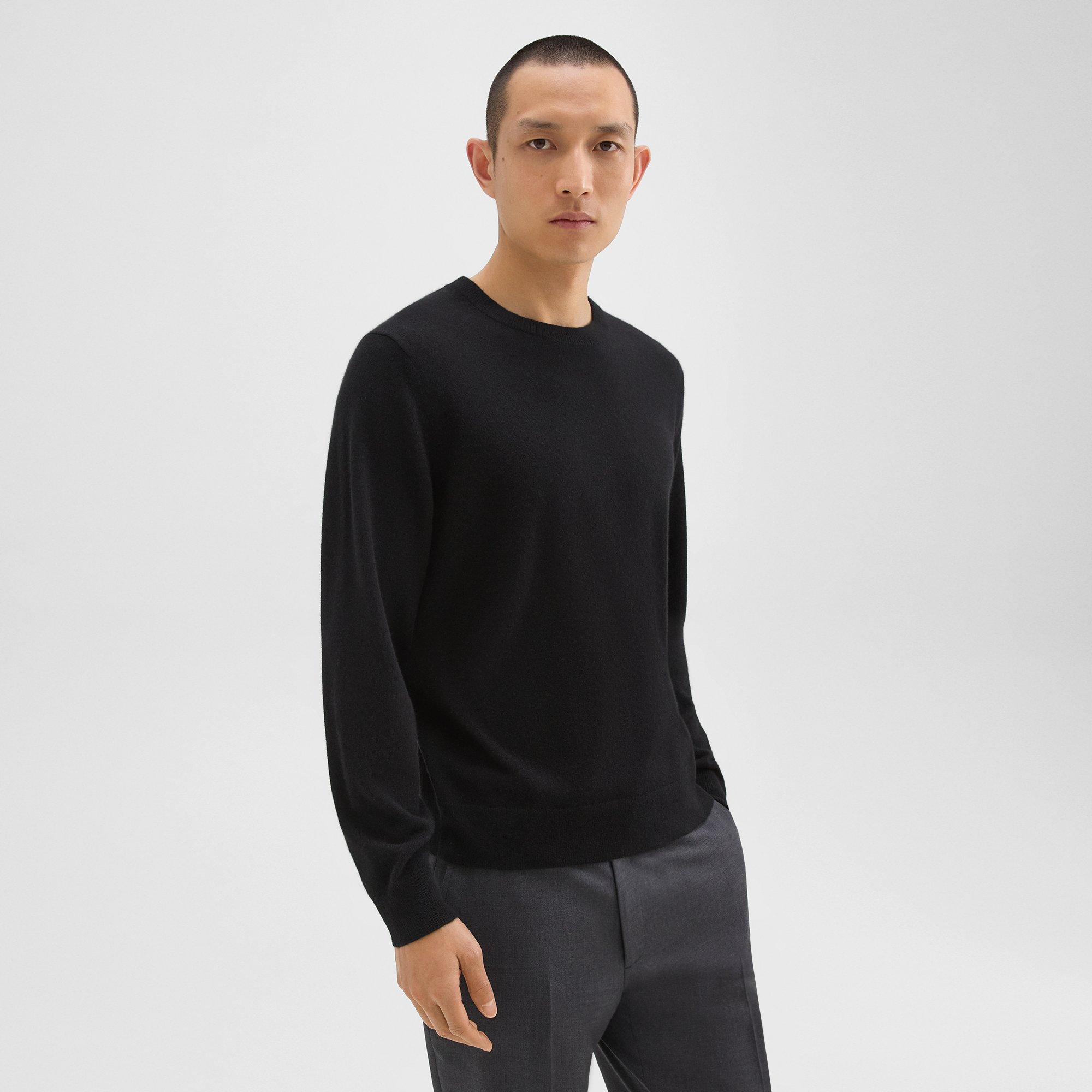 띠어리 Theory Hilles Crewneck Sweater in Cashmere,BLACK