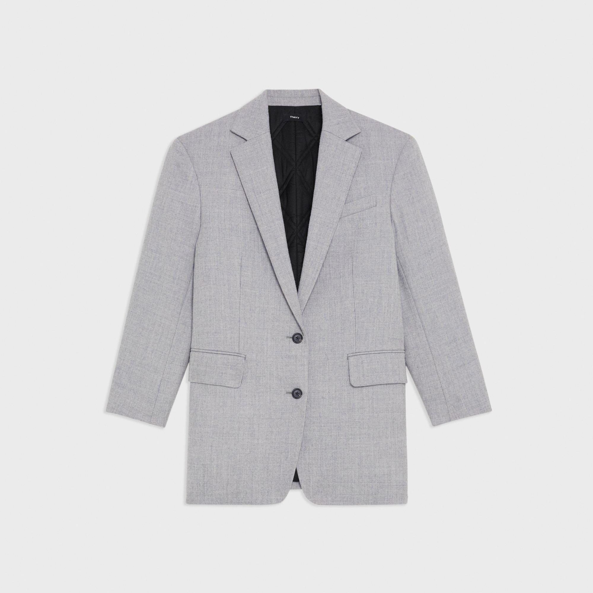 Oversized Blazer in Double-Face Wool Flannel