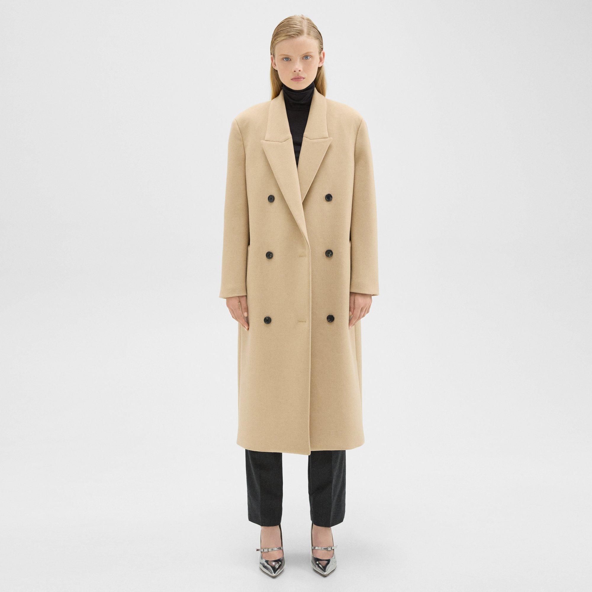 MELANGE MELTON DOUBLE BREASTED COAT-