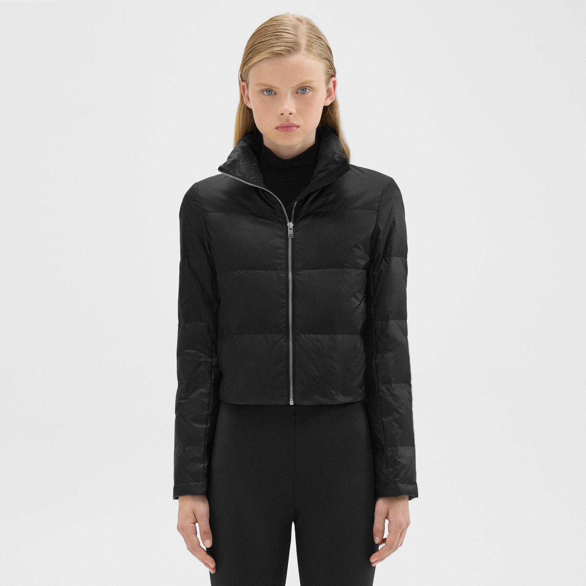 Theory Cropped Puffer Jacket in Recycled Nylon