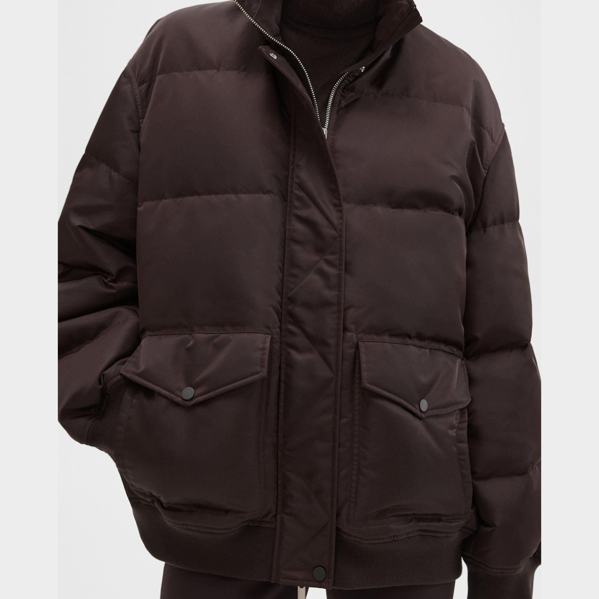 Nylon oversized shop puffer jacket