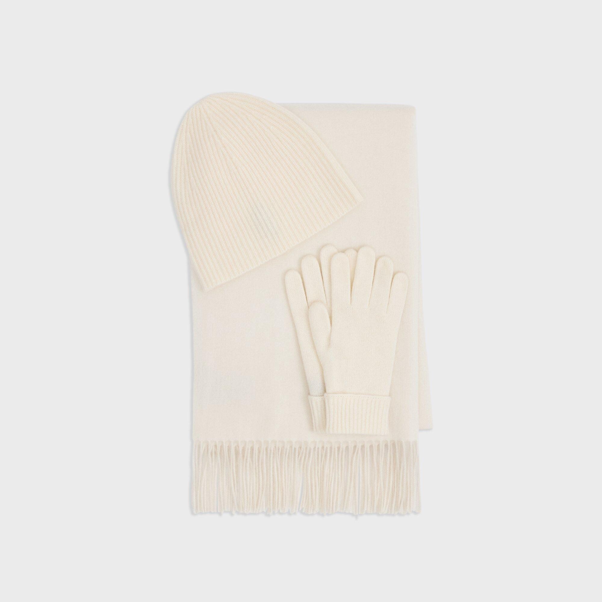 Scarf, Hat & Gloves Set in Cashmere