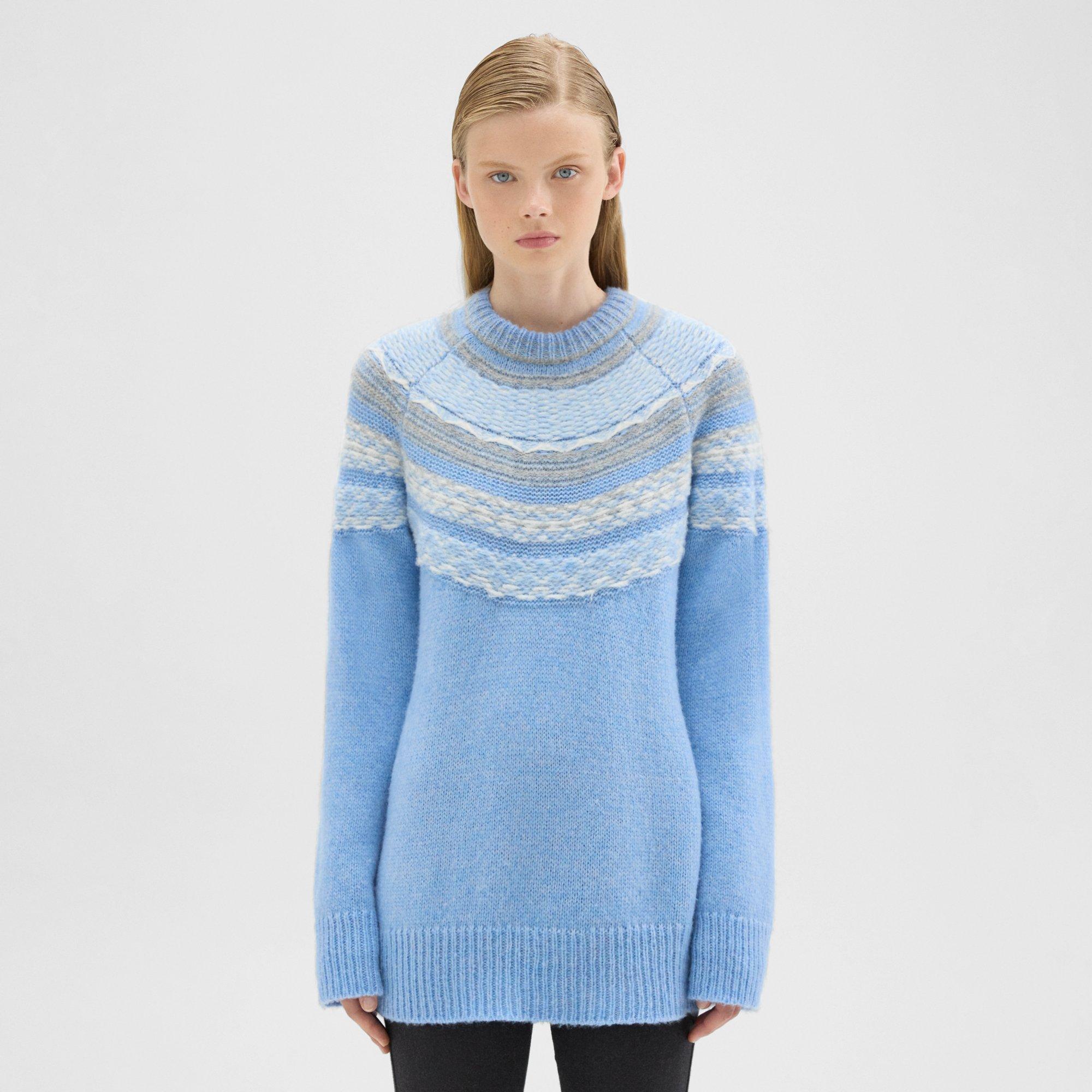 Theory Fair Isle Sweater in Wool-Blend