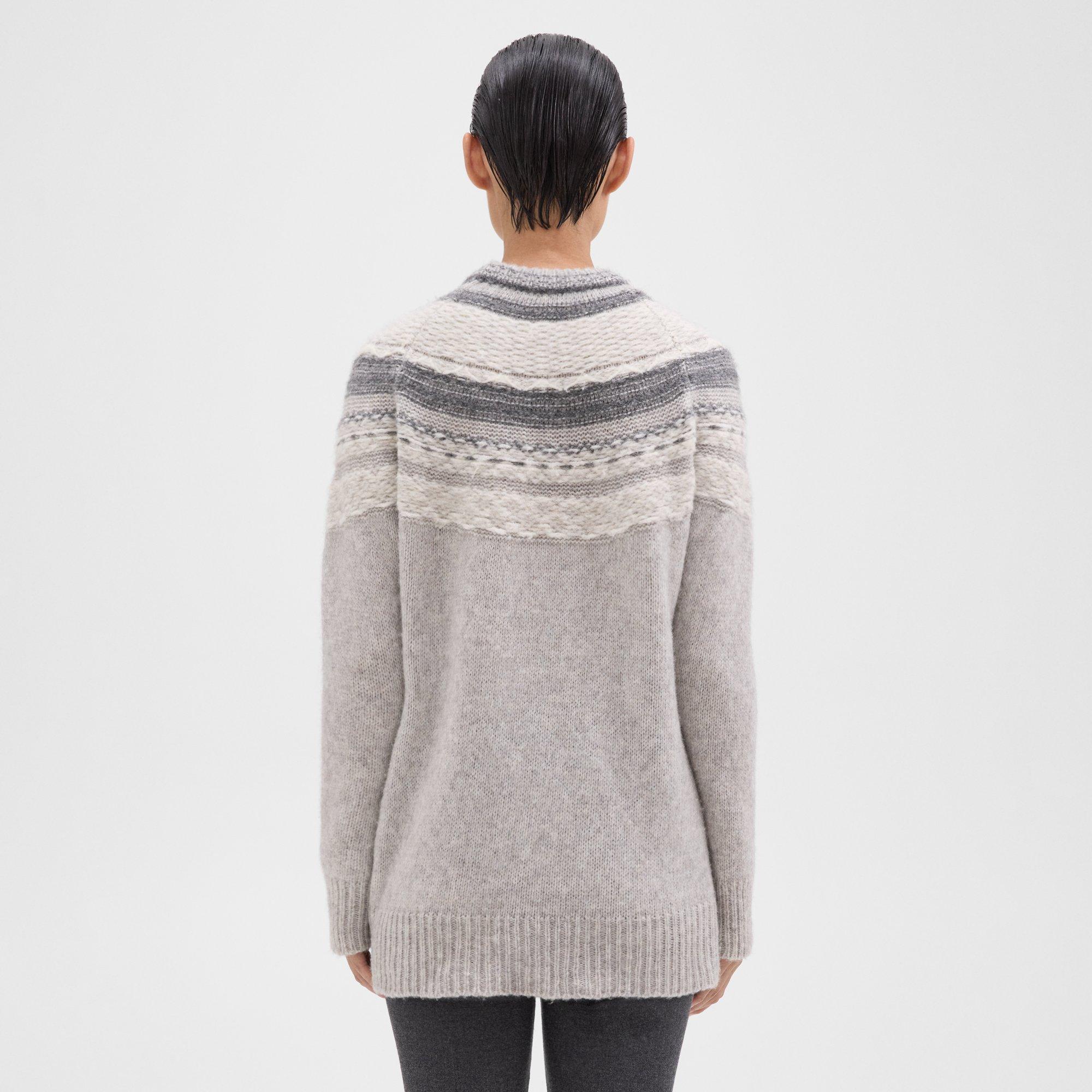 Womens grey 2024 fair isle sweater