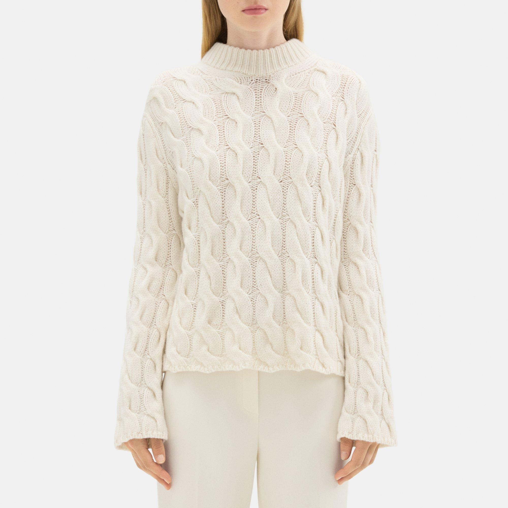 Bell sleeve mock neck on sale sweater