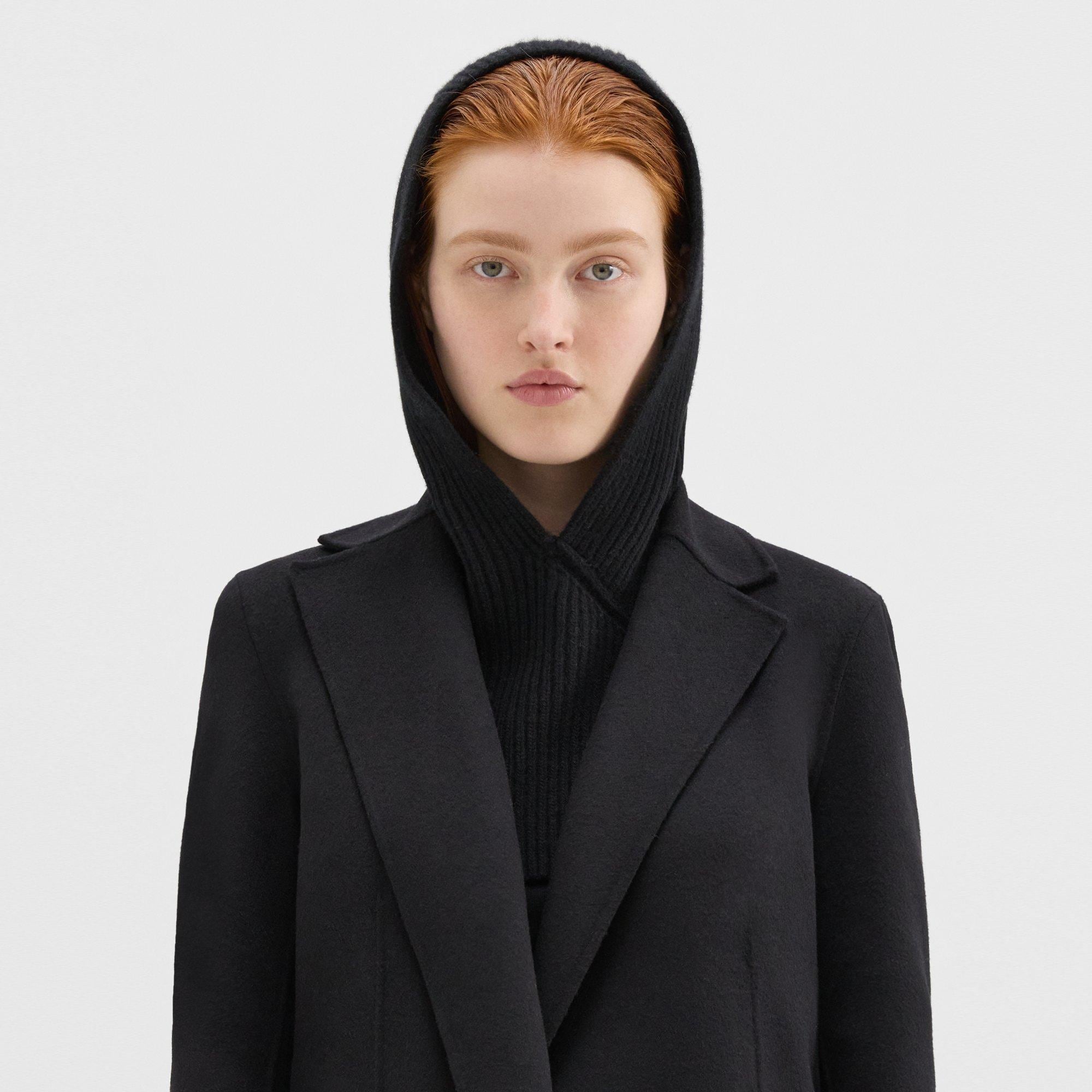 Theory Hooded Snood in Felted Wool-Cashmere