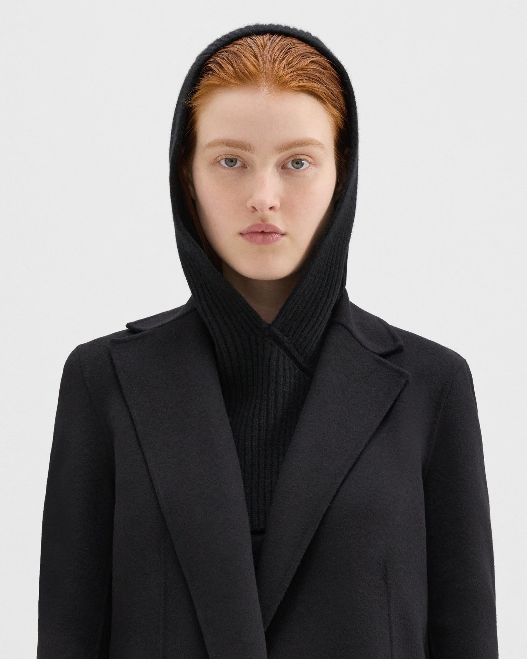 Theory Hooded Snood in Felted Wool-Cashmere