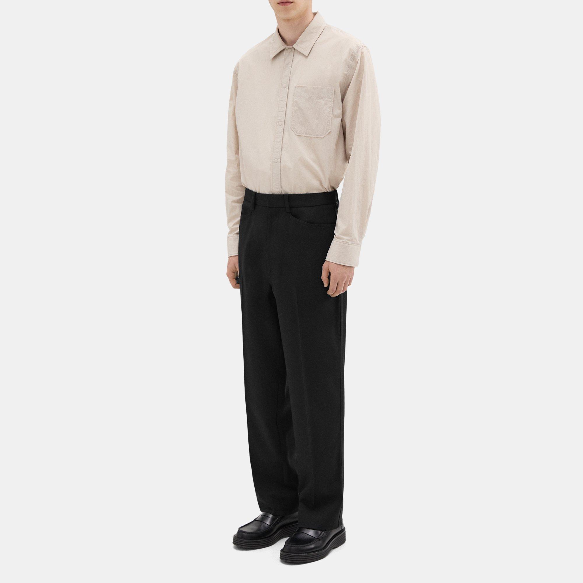 Slim-Straight Wool Gabardine Pant
