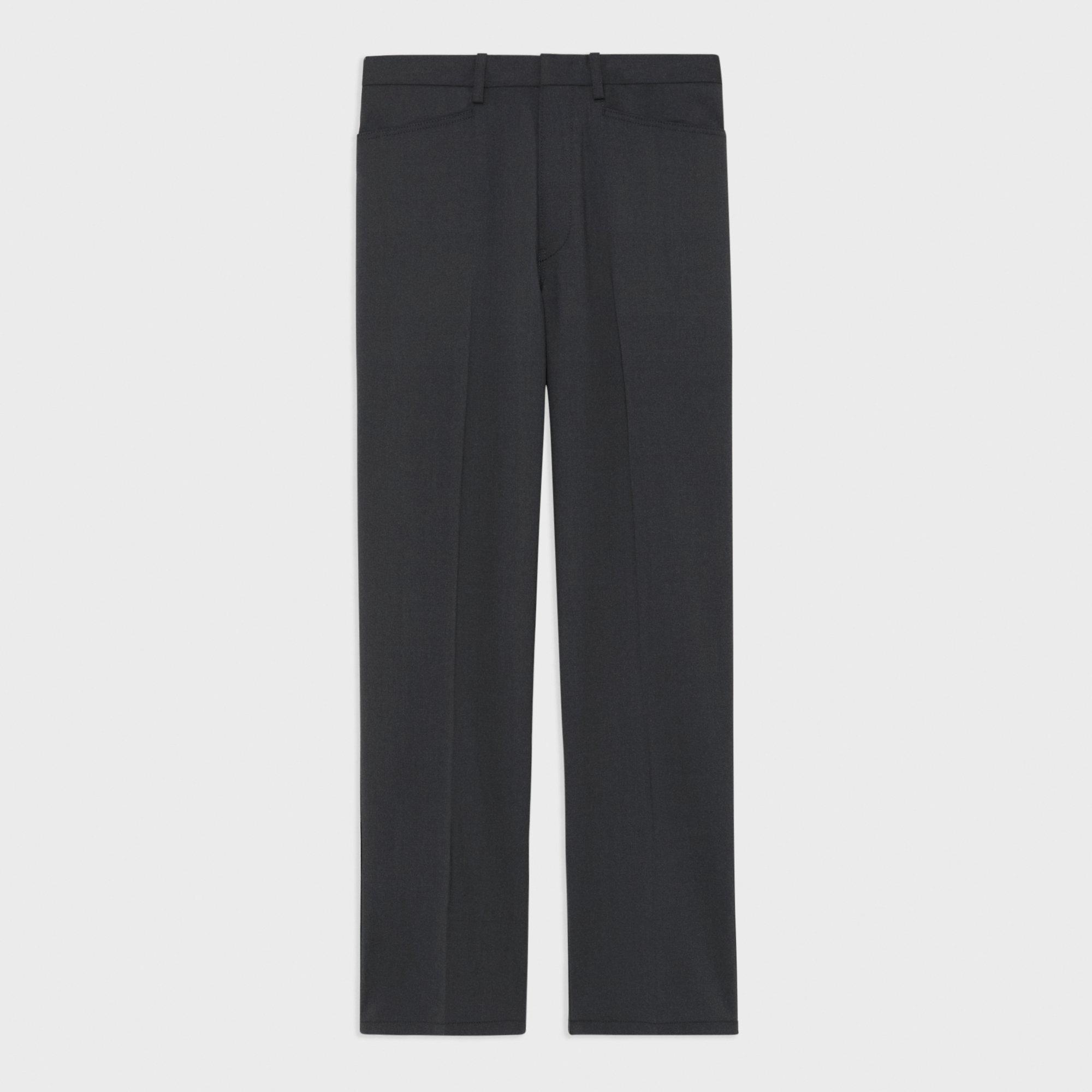 Slim-Straight Wool Gabardine Pant