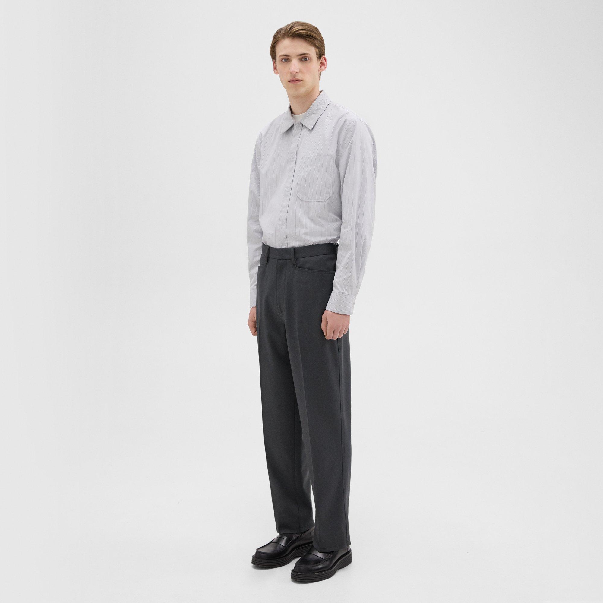 Slim-Straight Wool Gabardine Pant