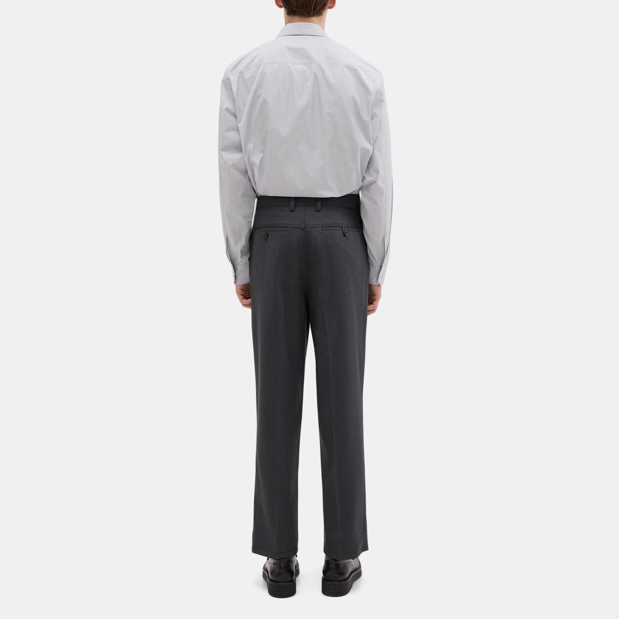 Slim-Straight Wool Gabardine Pant