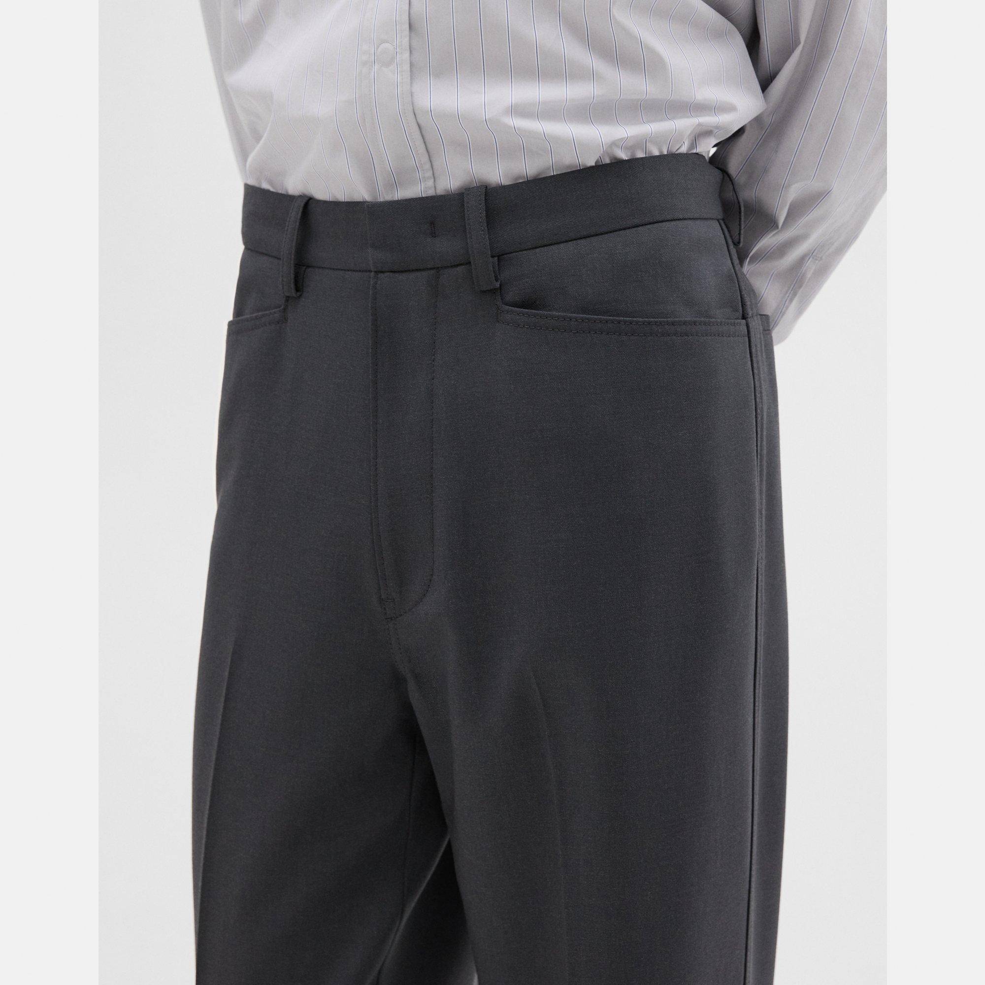 Slim-Straight Wool Gabardine Pant