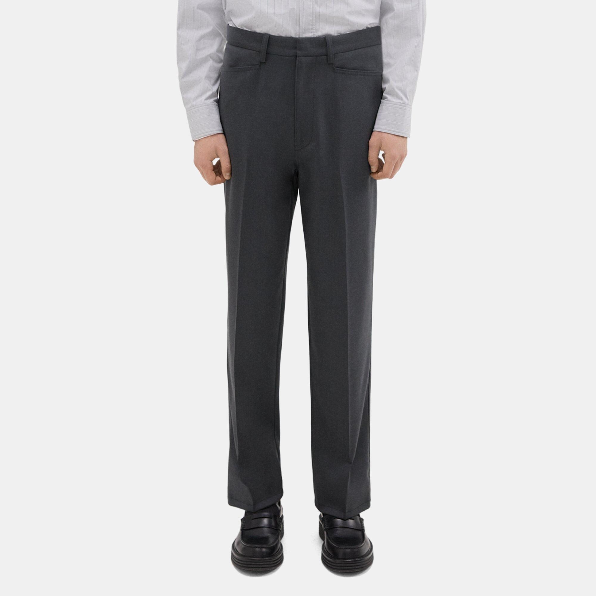 Slim-Straight Wool Gabardine Pant