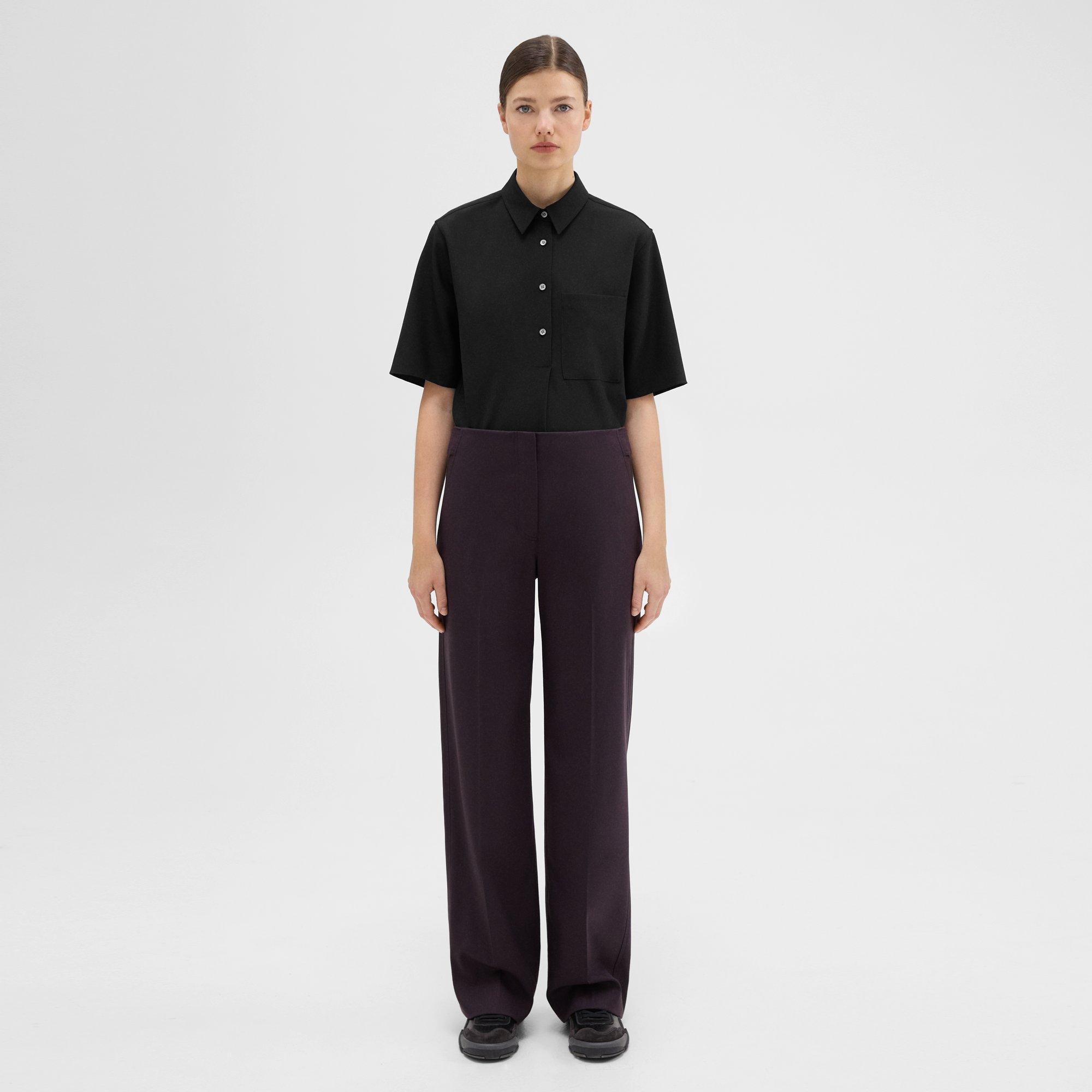 Pantalon Réglable en Gabardine de Laine