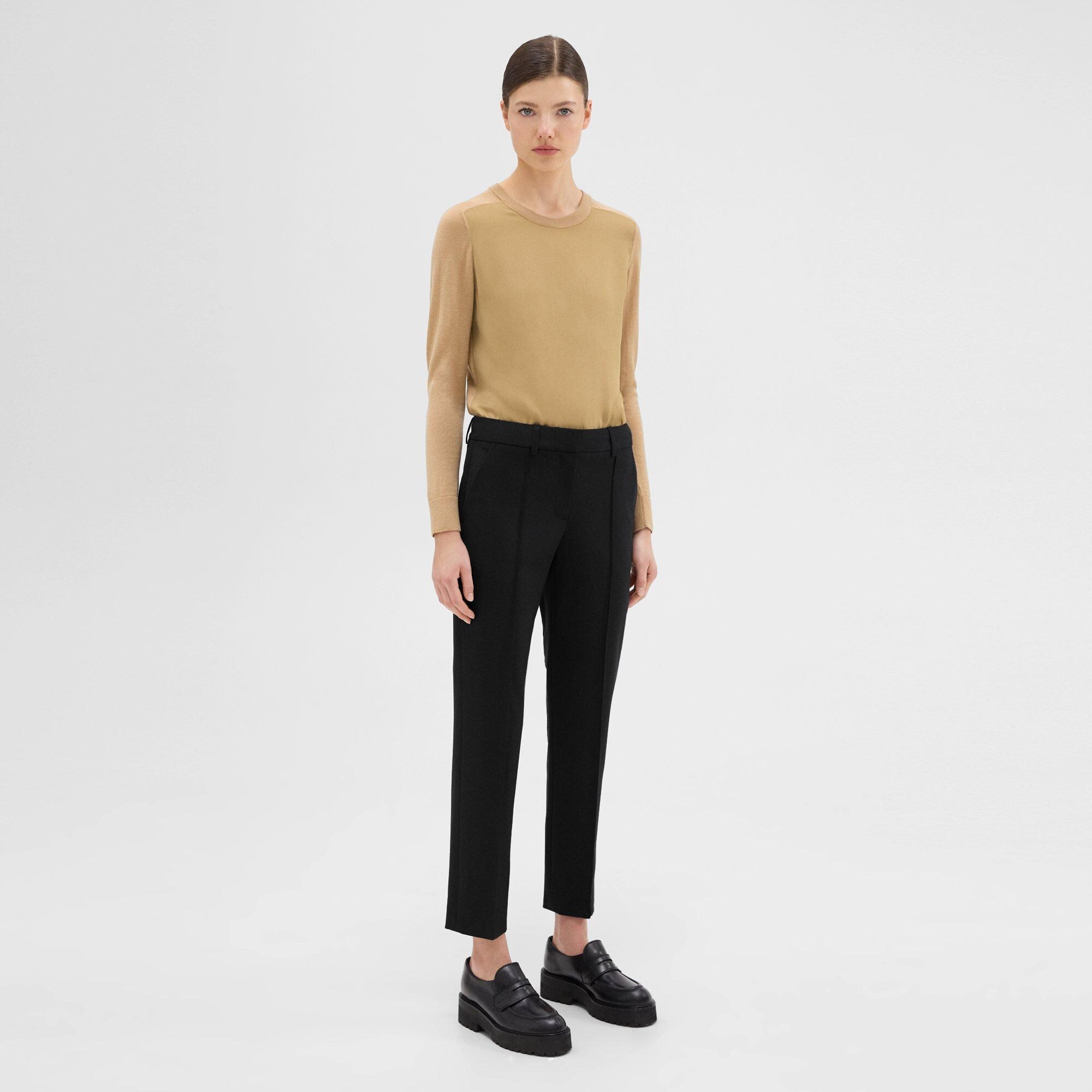 Pleated Wool Gabardine Pant