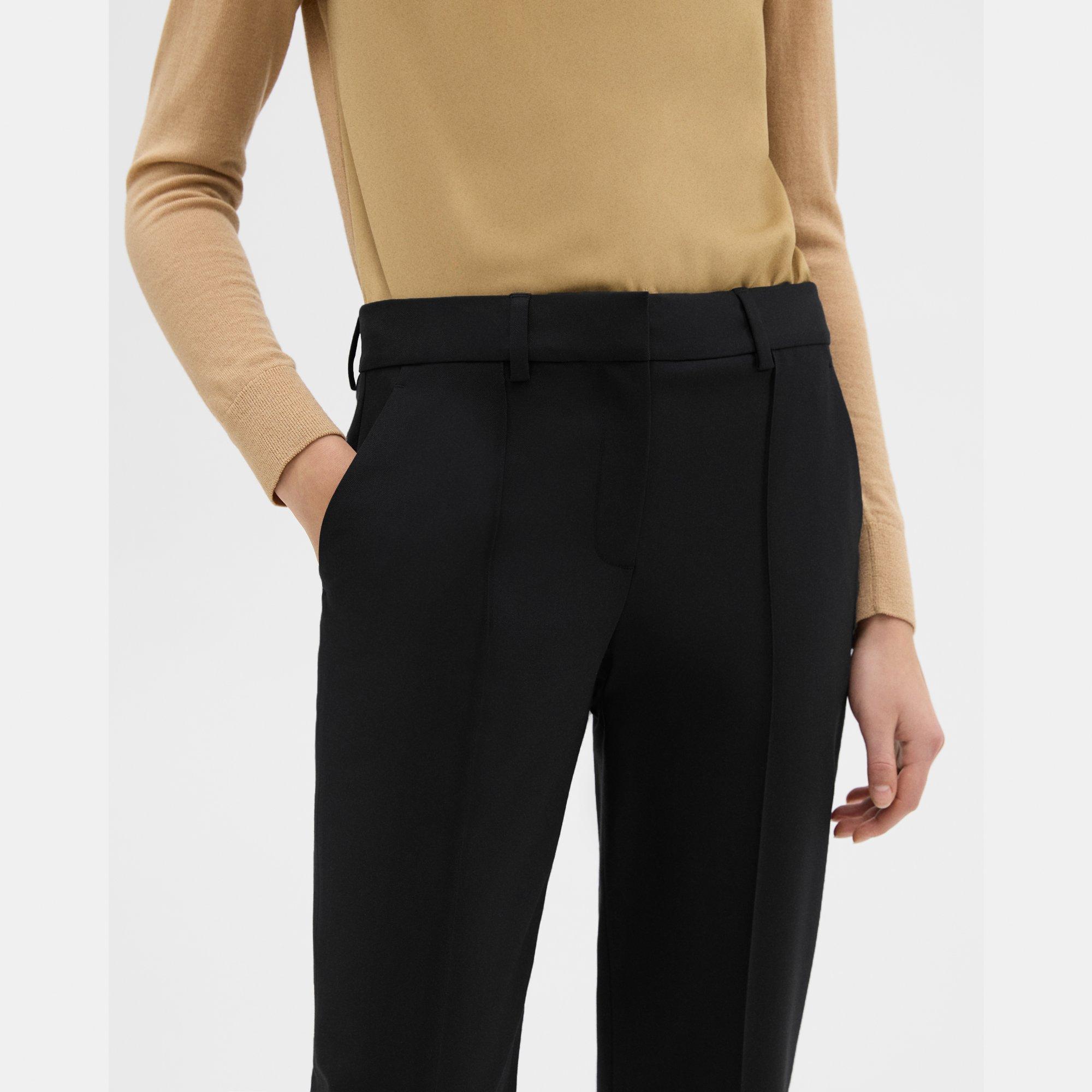 Pleated Wool Gabardine Pant