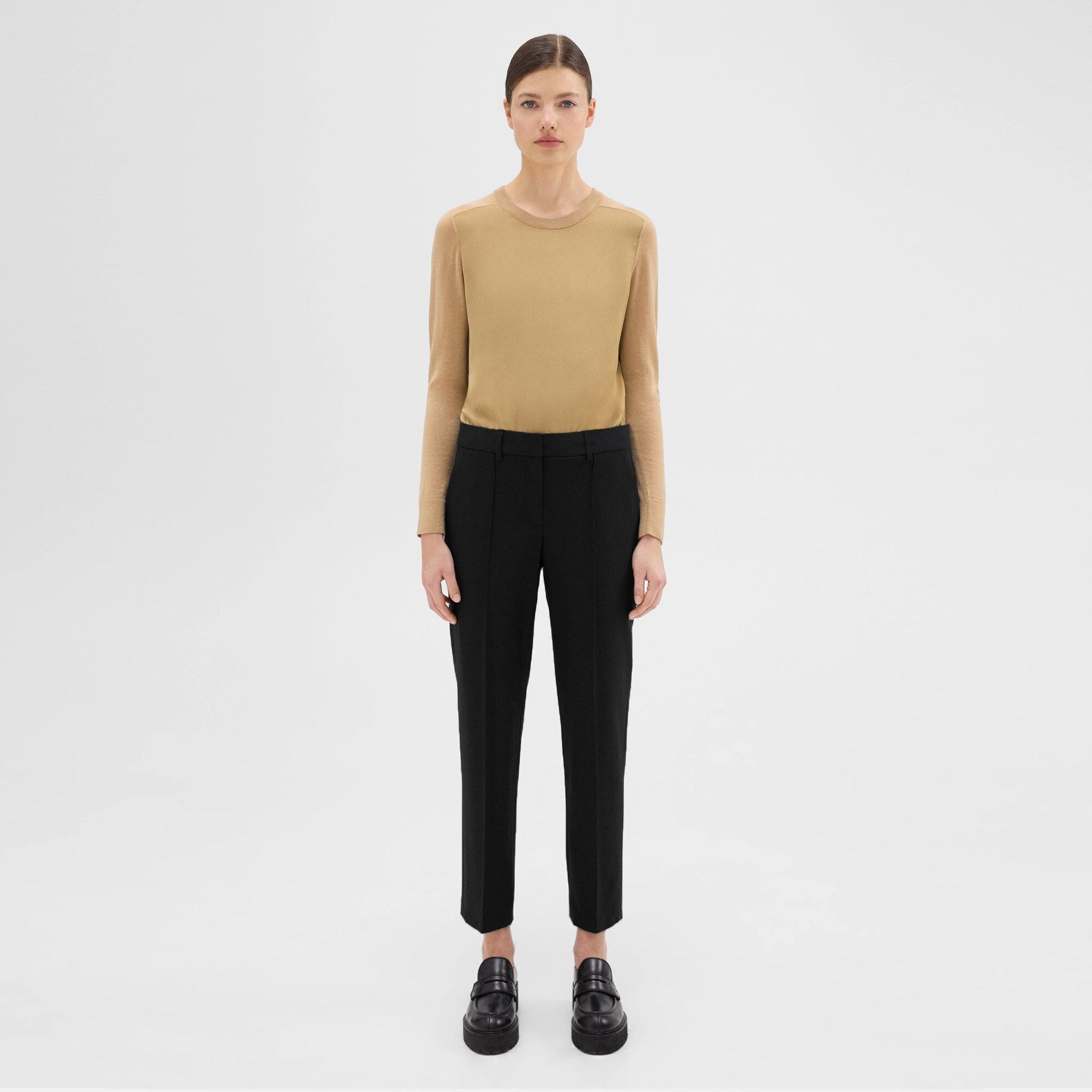 Theory Pleated Wool Gabardine Pant