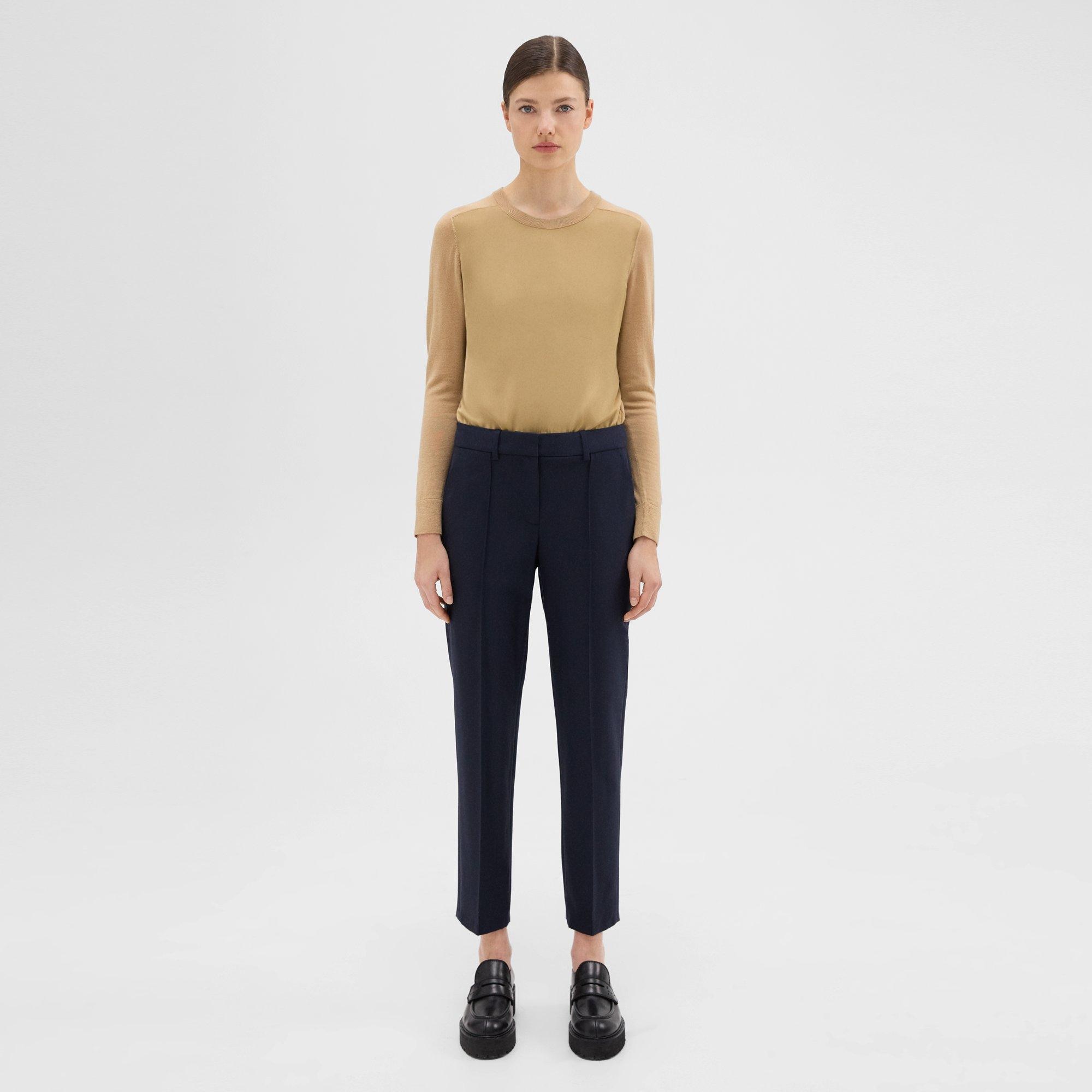 Theory Pleated Wool Gabardine Pant