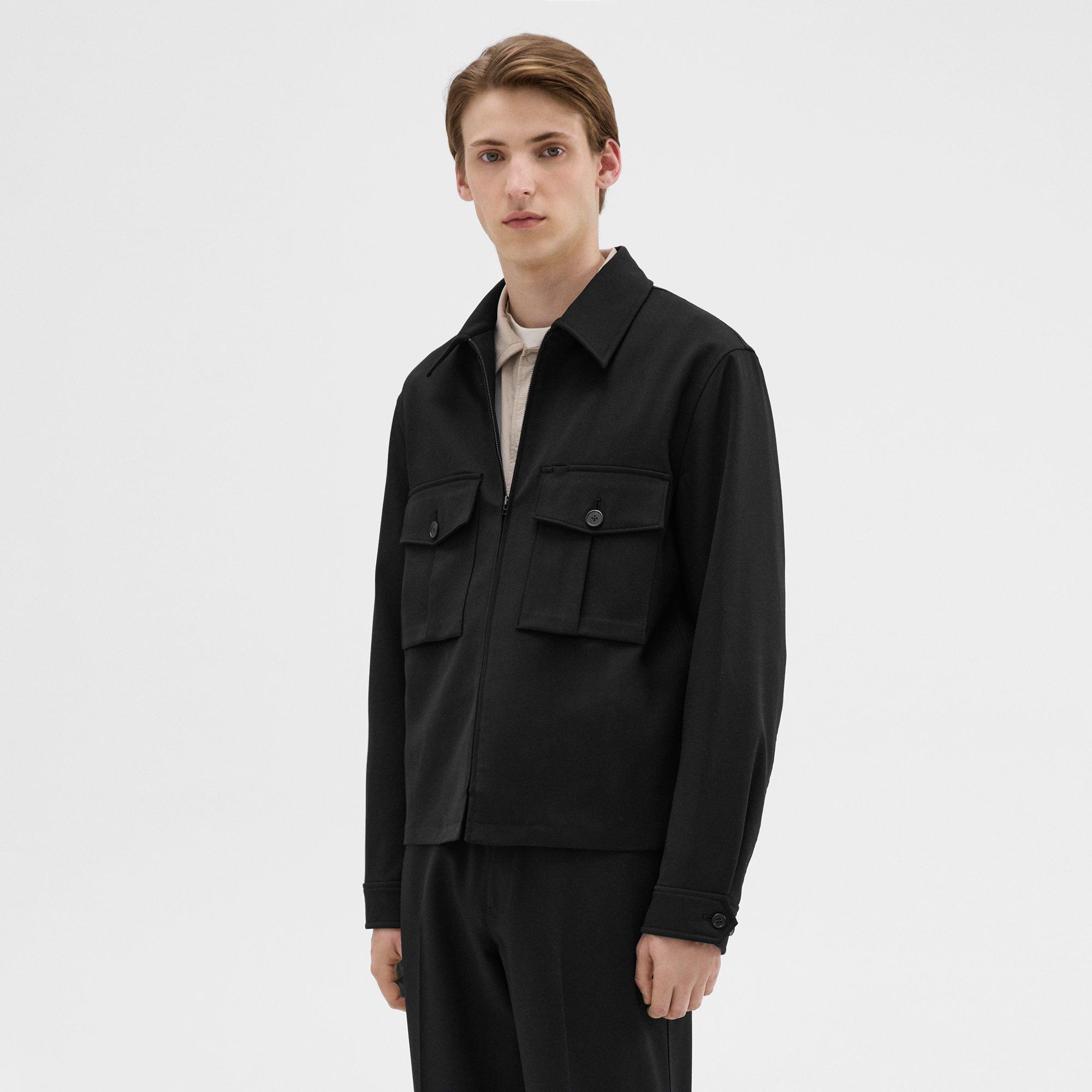 Wool Gabardine Shirt Jacket