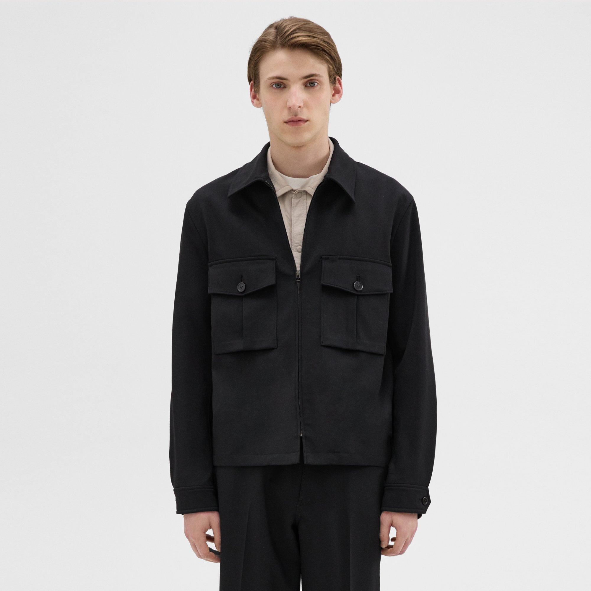 Wool Gabardine Shirt Jacket