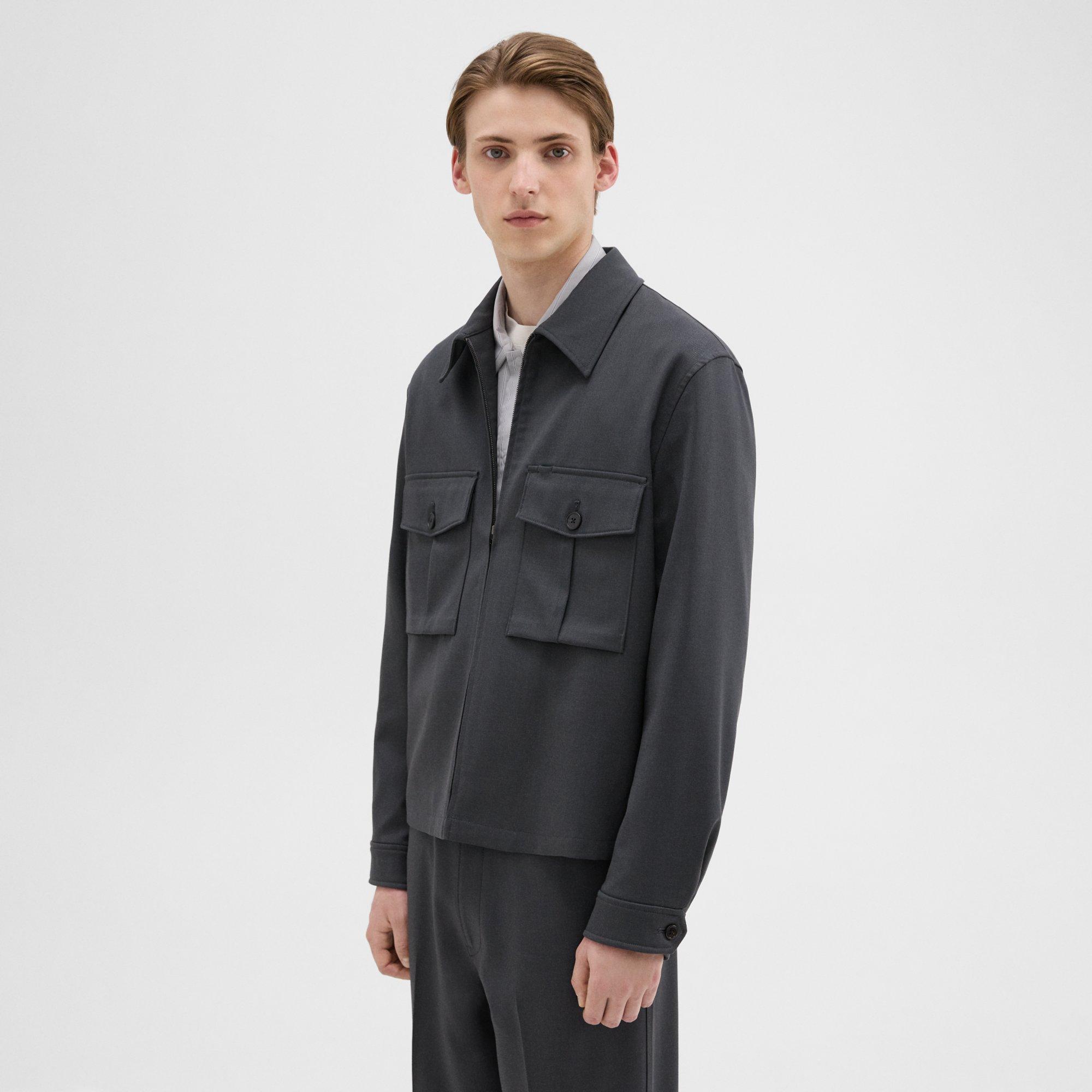 Wool Gabardine Shirt Jacket | Theory Project