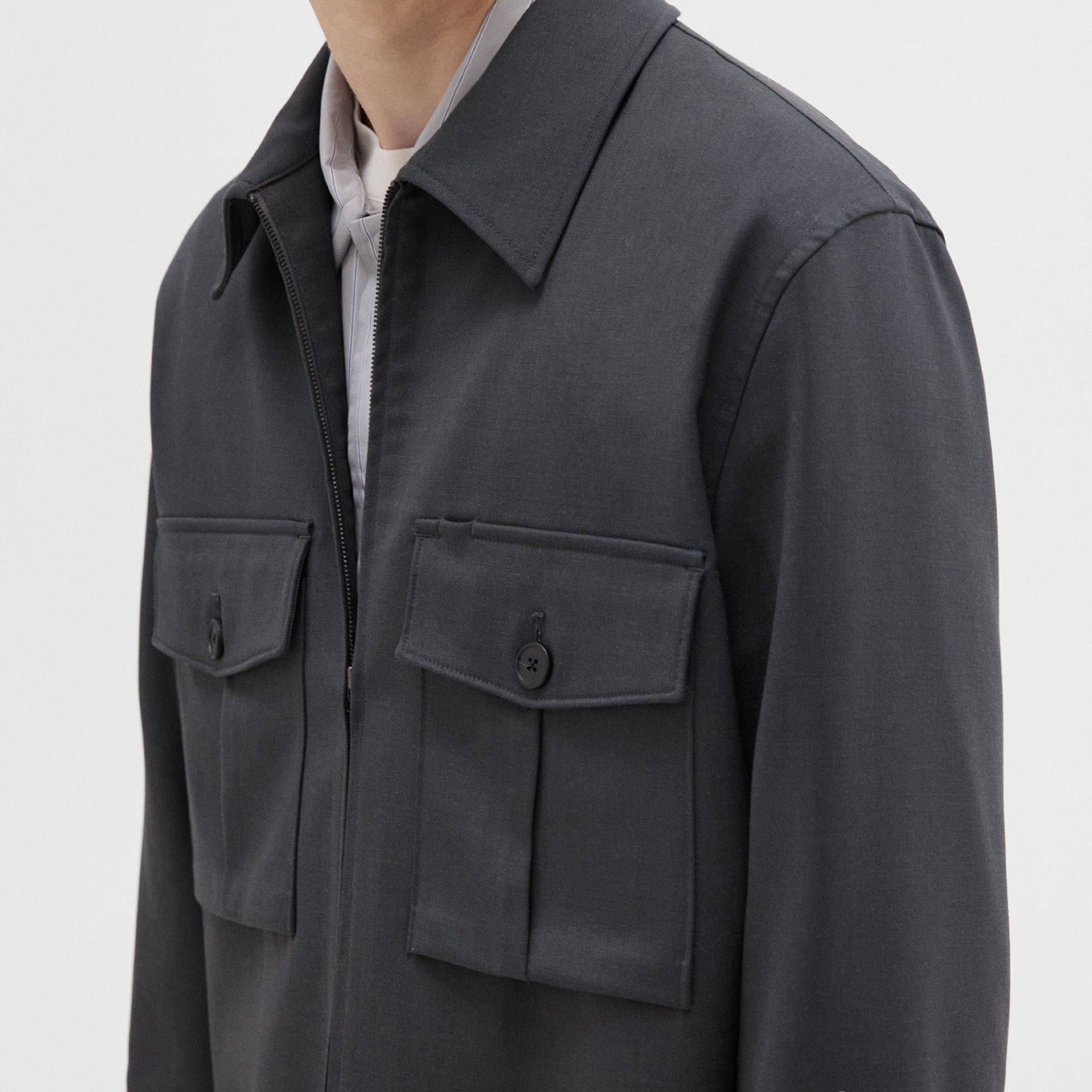 Wool Gabardine Shirt Jacket