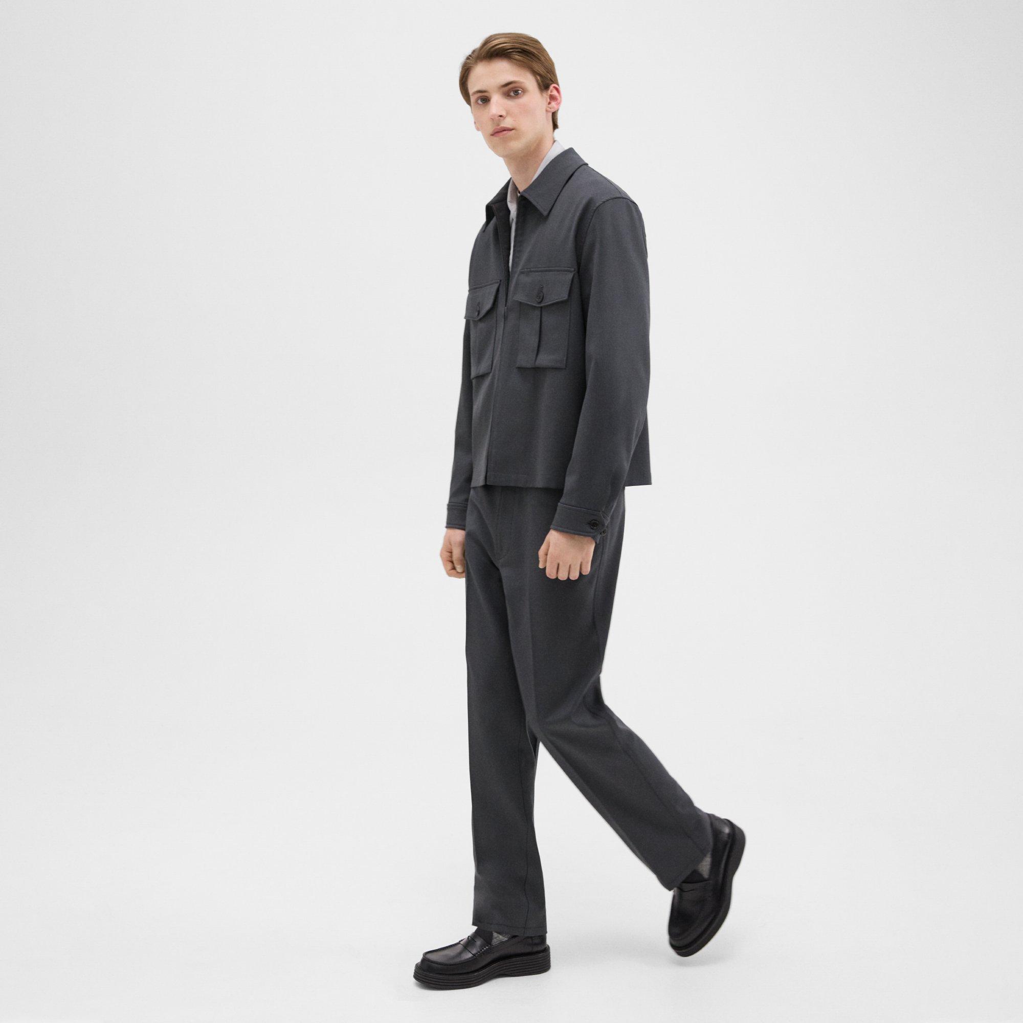 Wool Gabardine Shirt Jacket