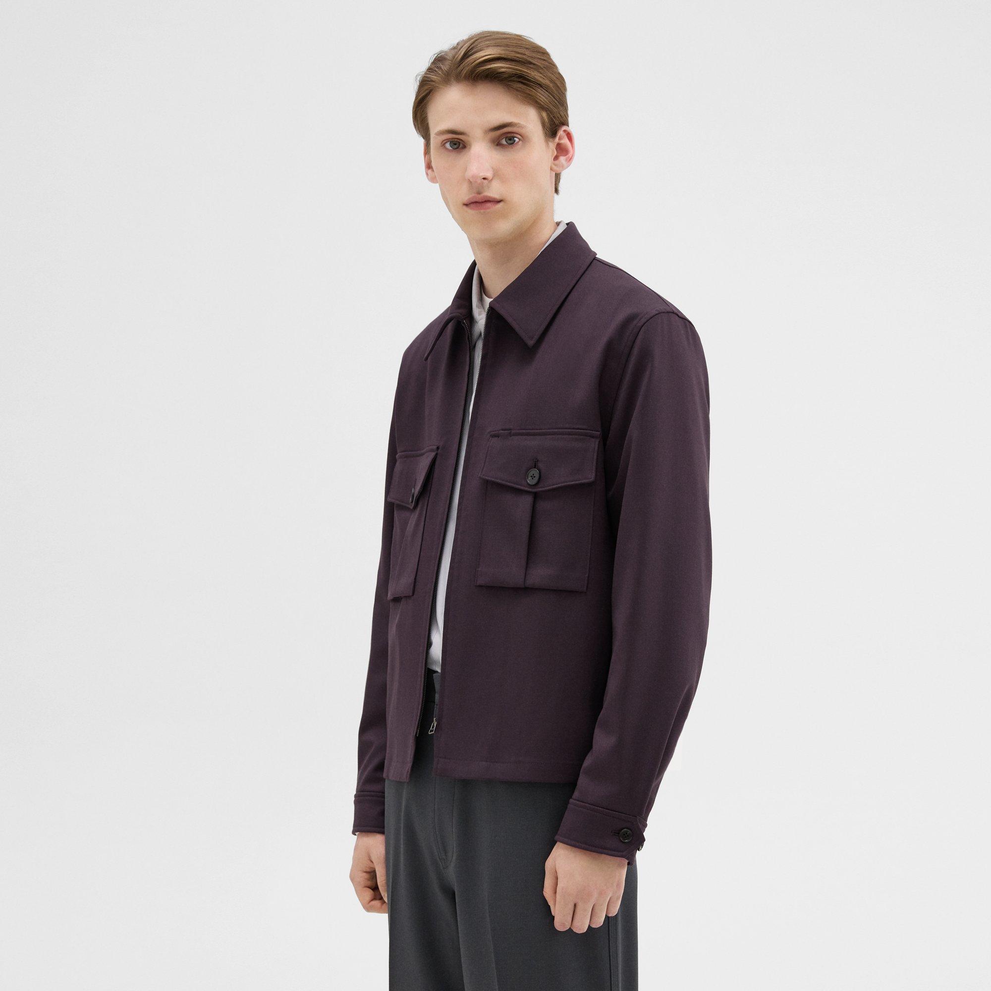 Wool Gabardine Shirt Jacket | Theory Project