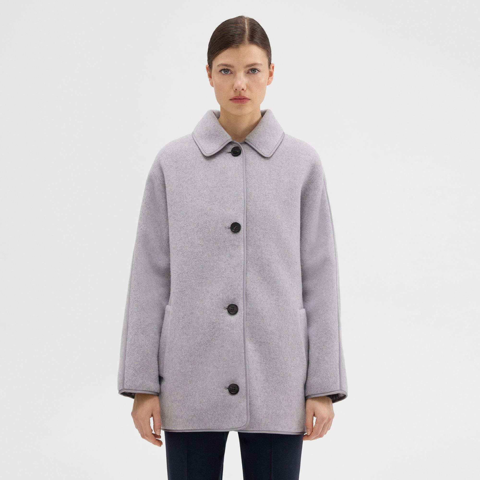 Theory heavy wool store twill tailored coat