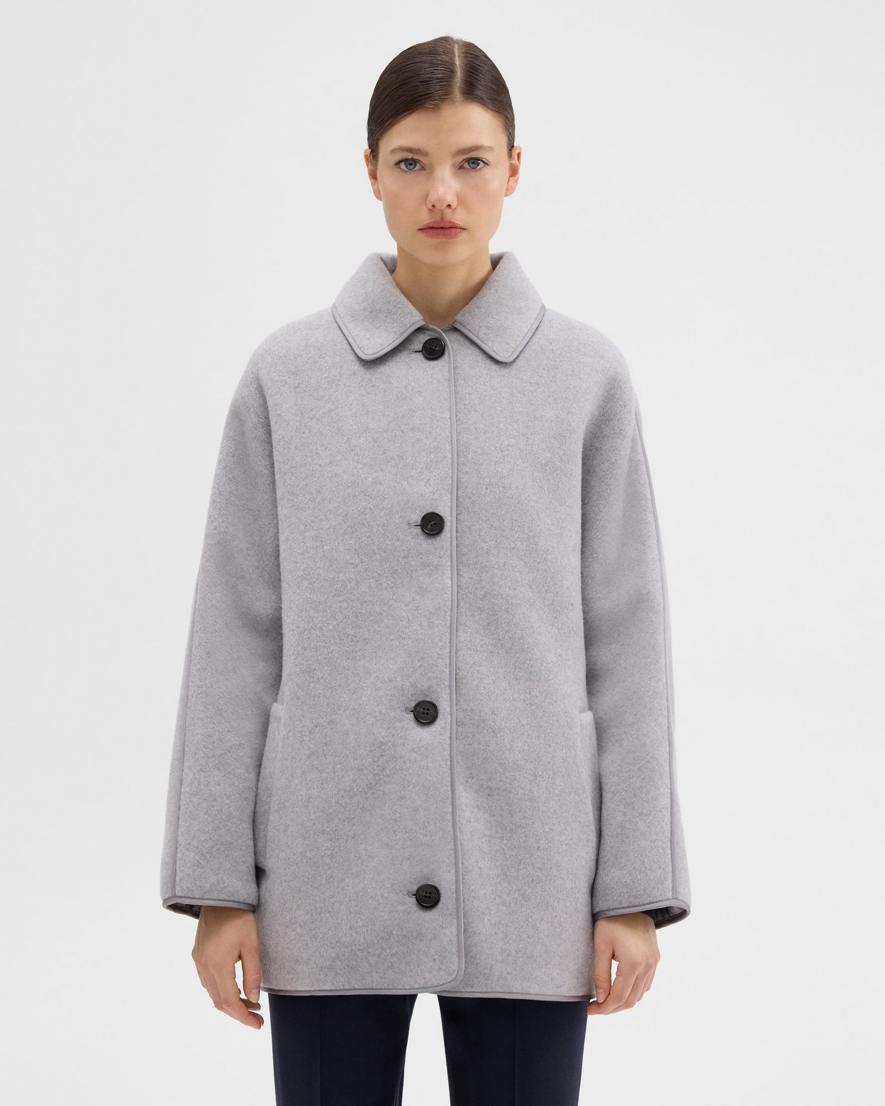 Theory Reversible Recycled Wool Car Coat