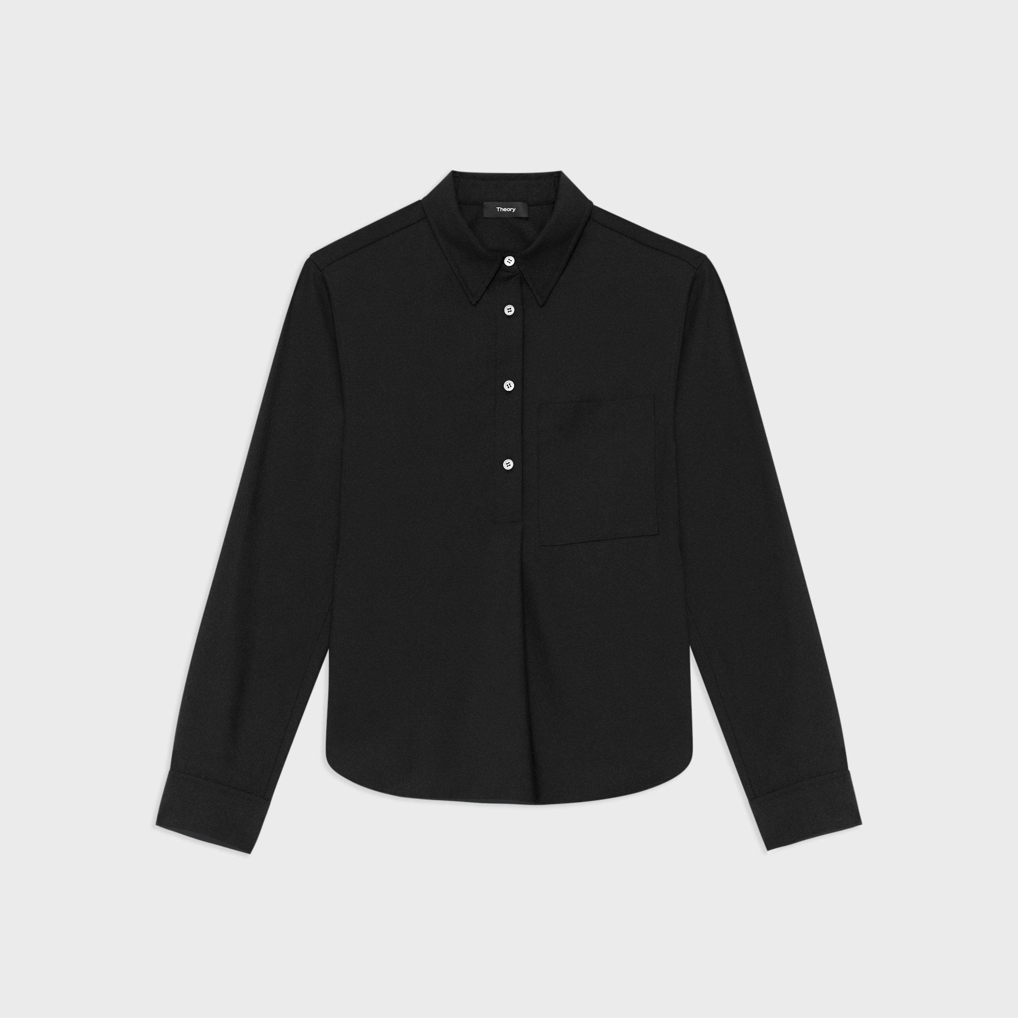 Virgin Wool Popover Shirt