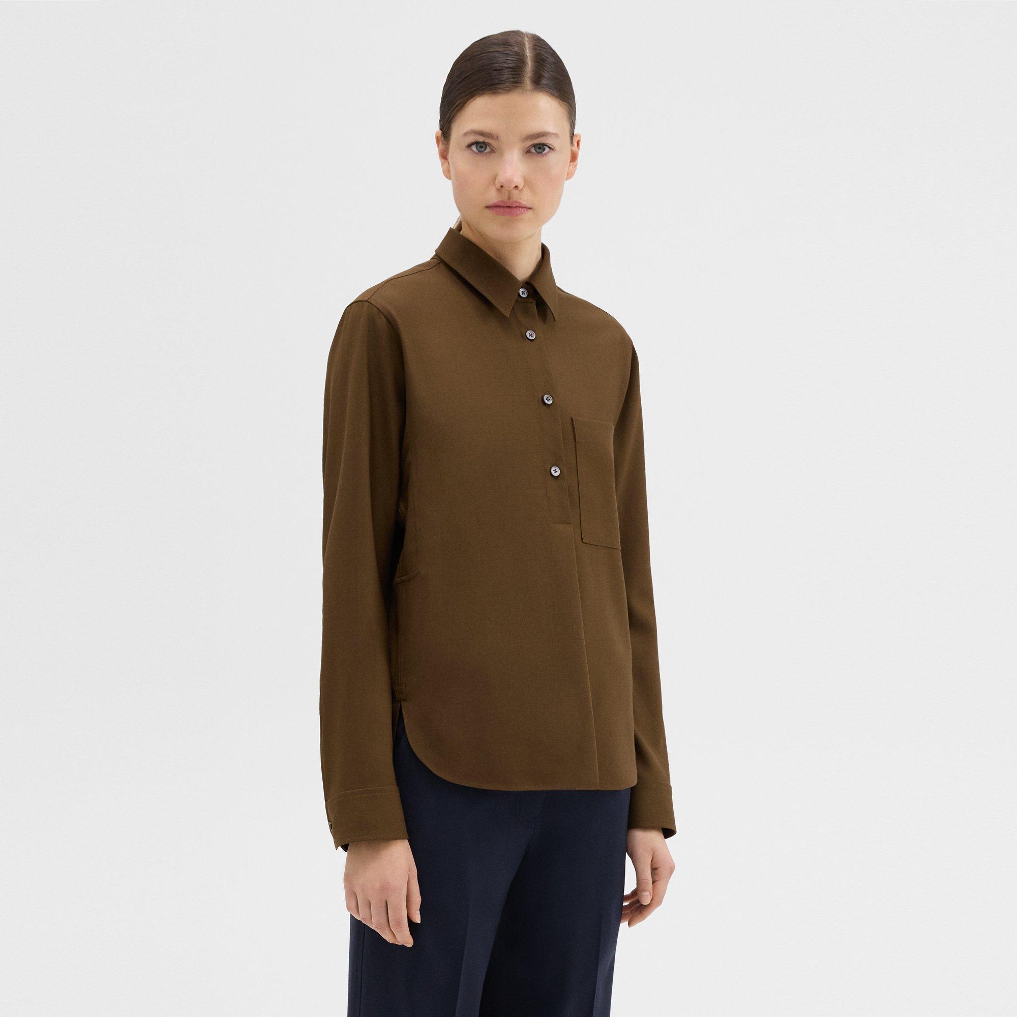 Virgin Wool Popover Shirt