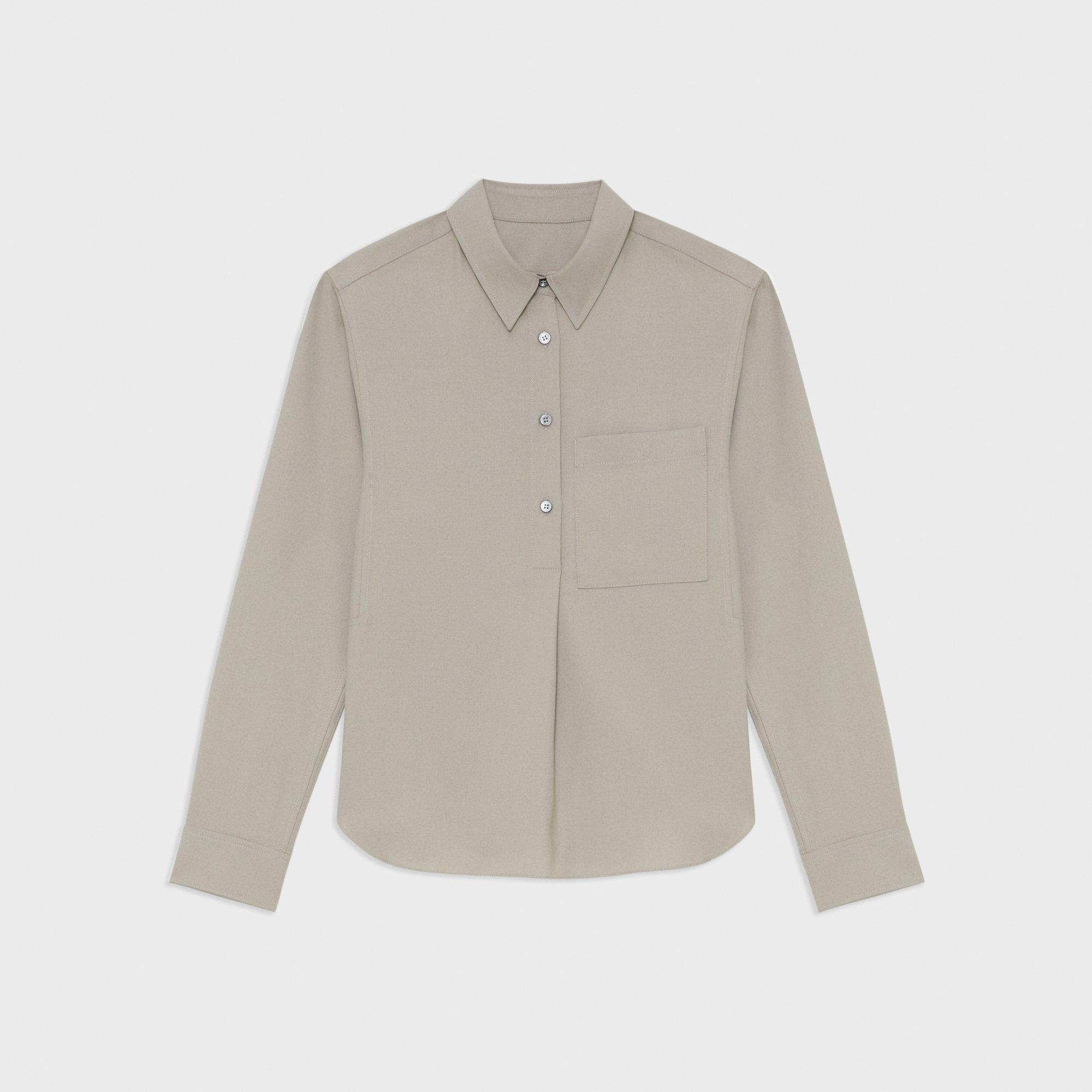 Virgin Wool Popover Shirt