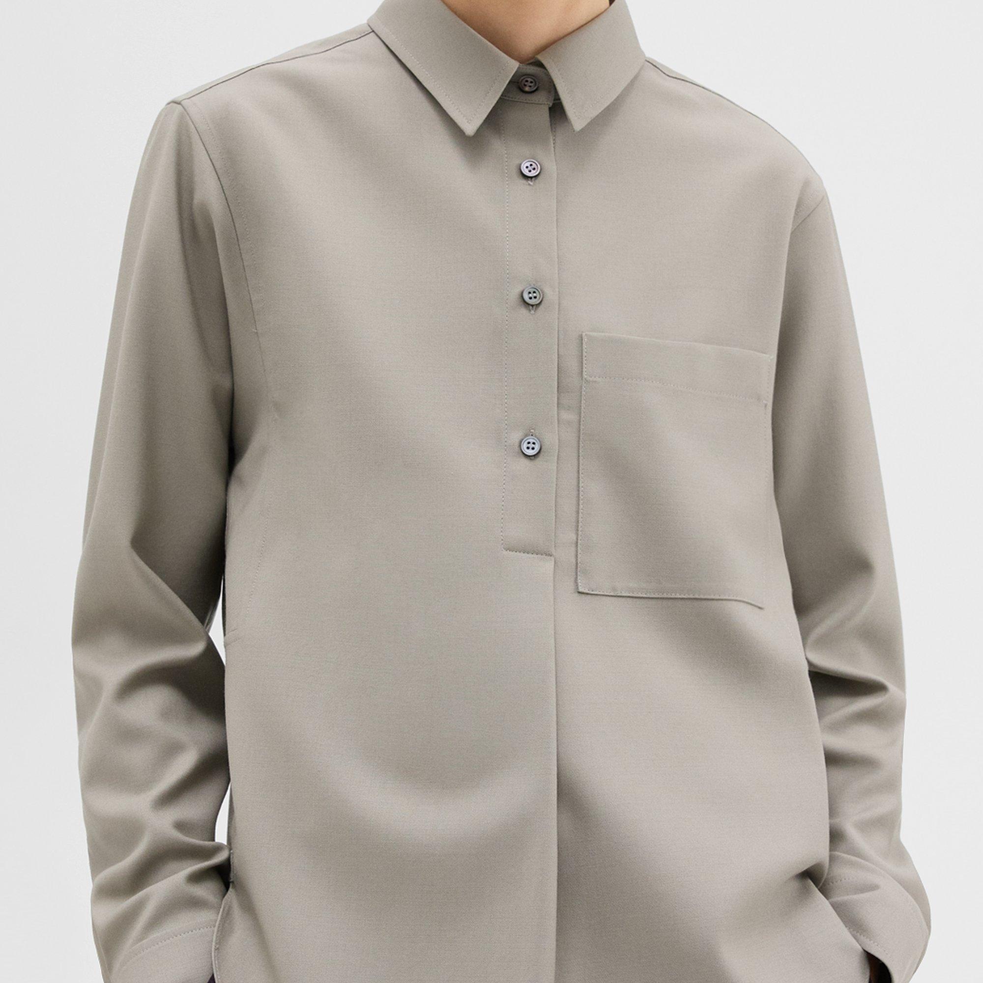 Virgin Wool Popover Shirt