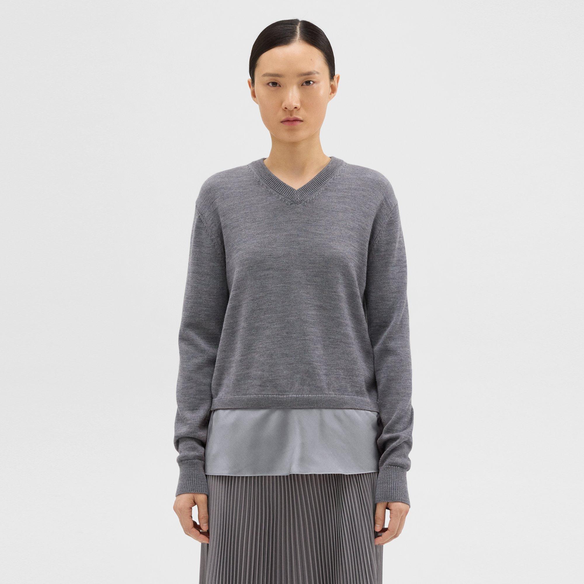 Theory relaxed 2024 v neck pullover