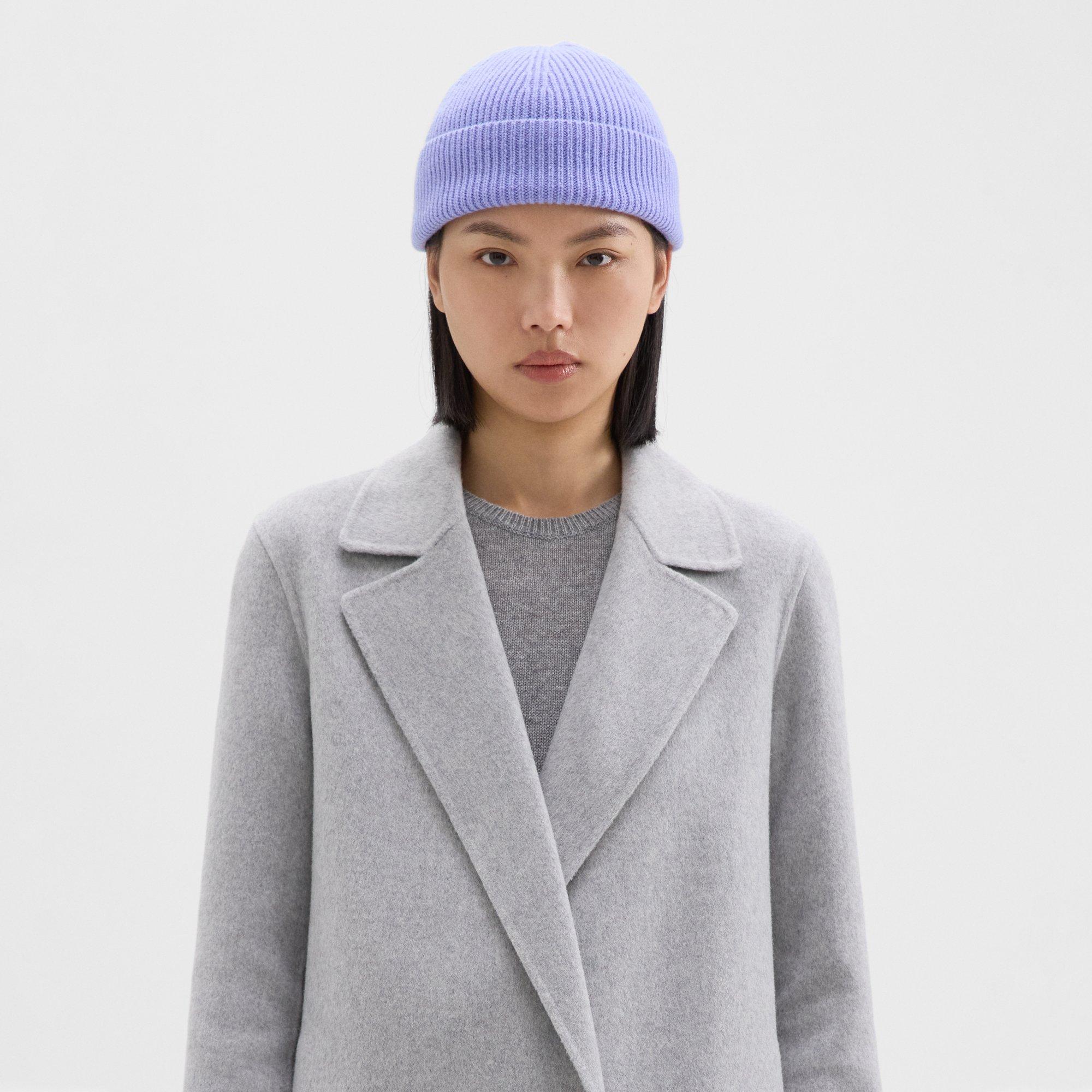 Theory Beanie in Ribbed Cashmere