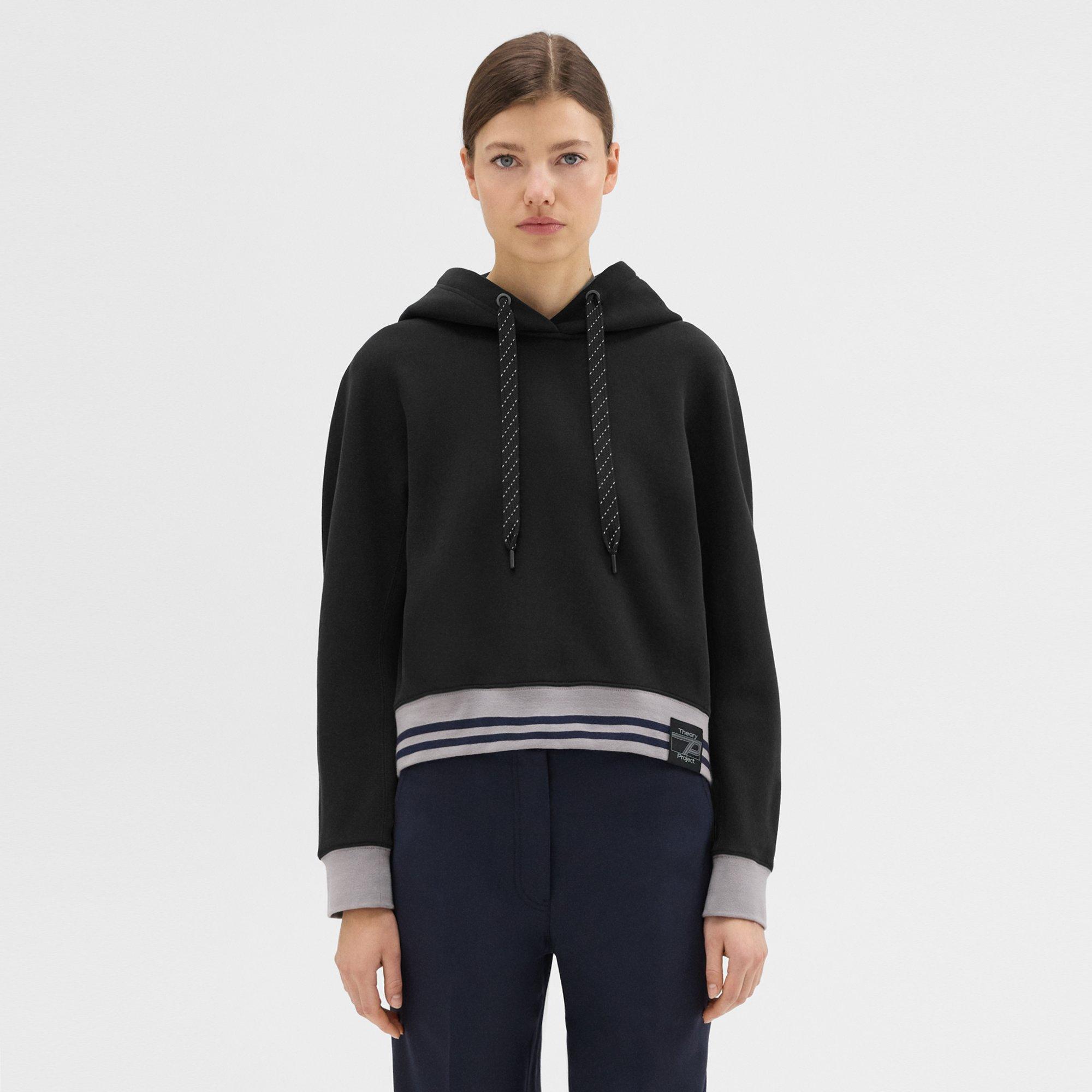 Theory Cropped Scuba Hoodie