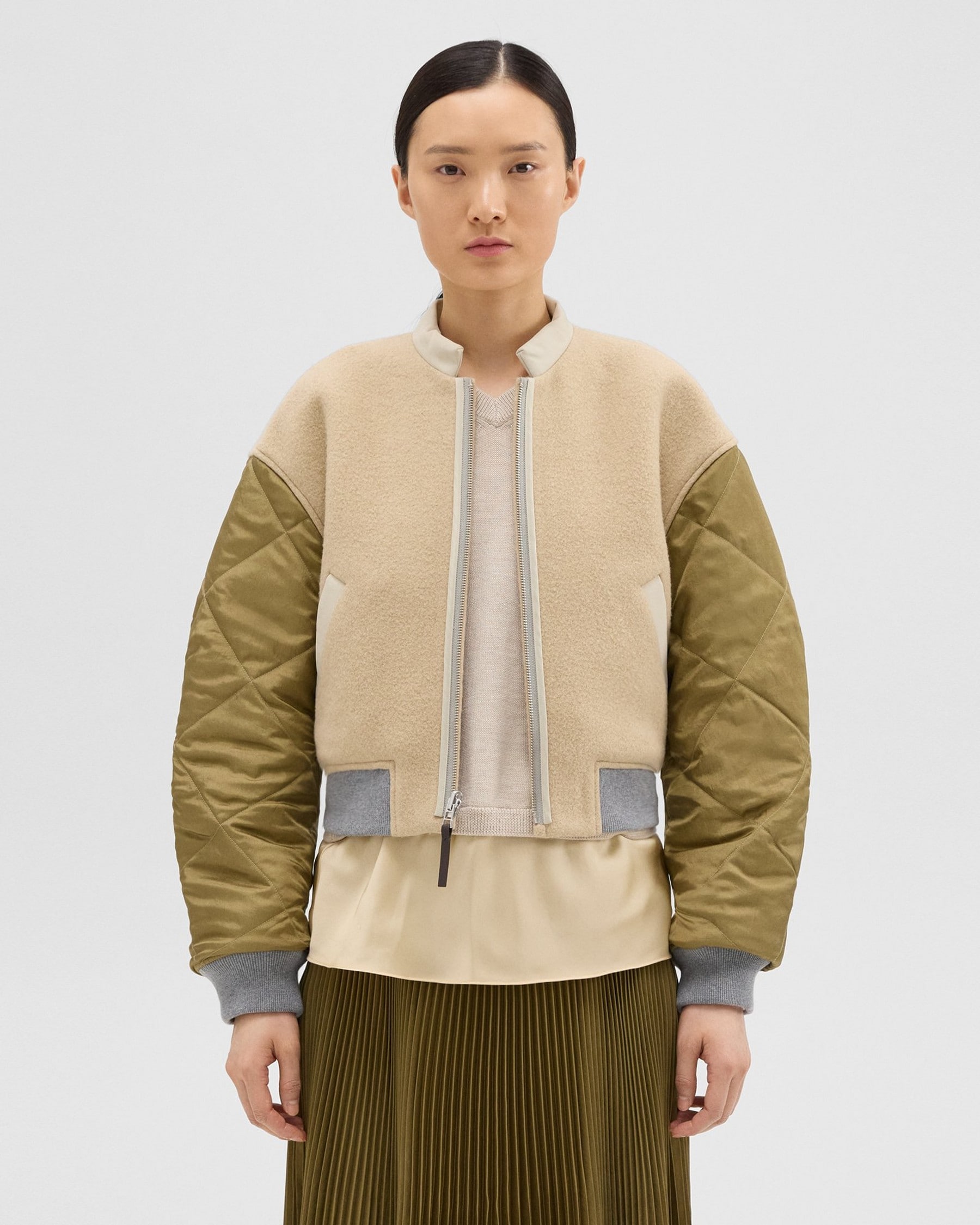 Theory Recycled Poly Reversible Bomber Jacket