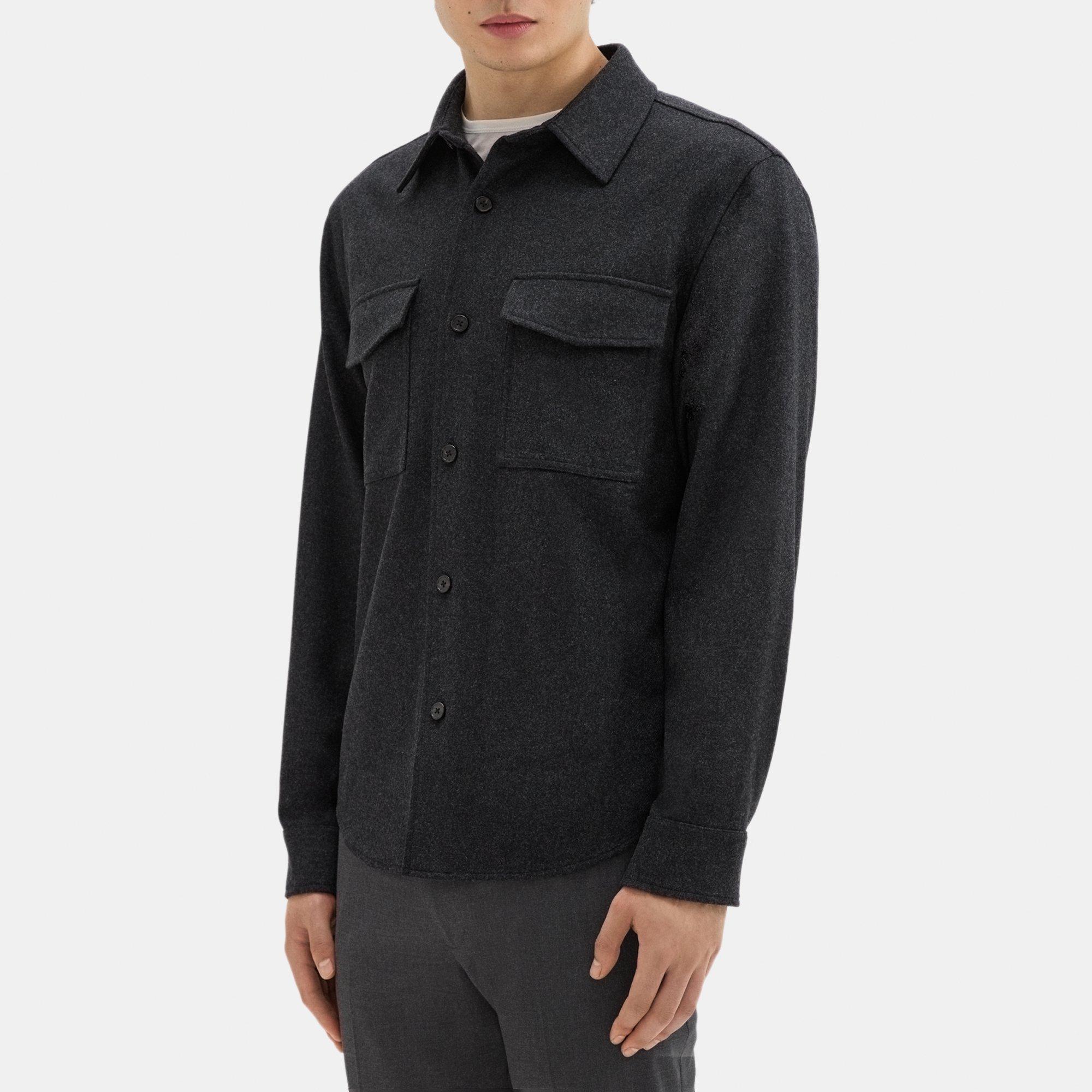 Garvin Shirt Jacket in Recycled Wool-Blend Flannel