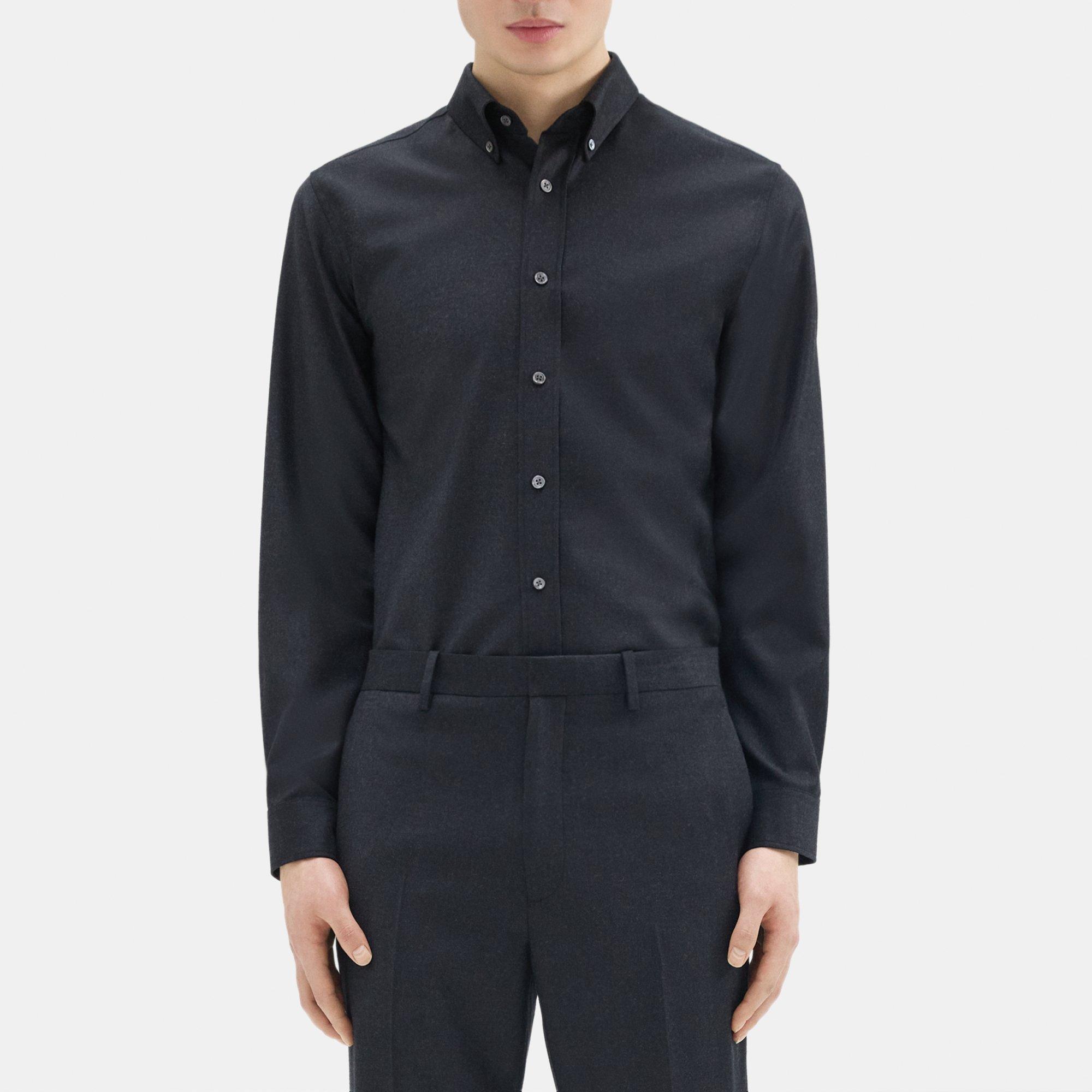 Theory Hugh Shirt in Wool Flannel