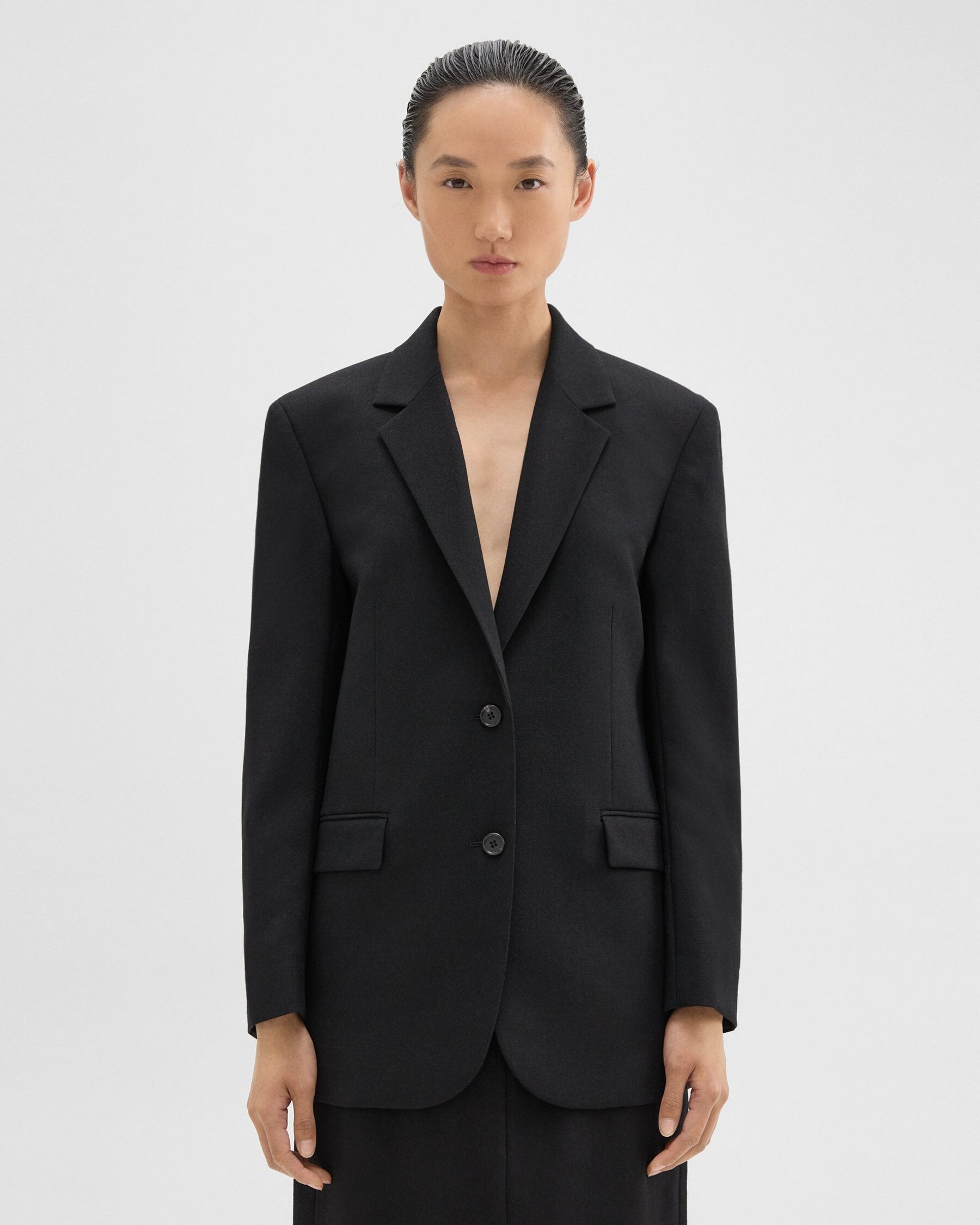 Theory Tailored Slim Blazer in Wool Canvas