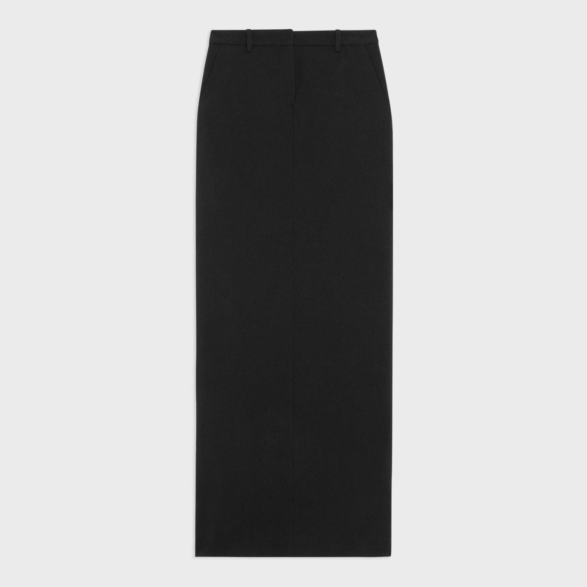 Maxi Trouser Skirt in Wool Canvas