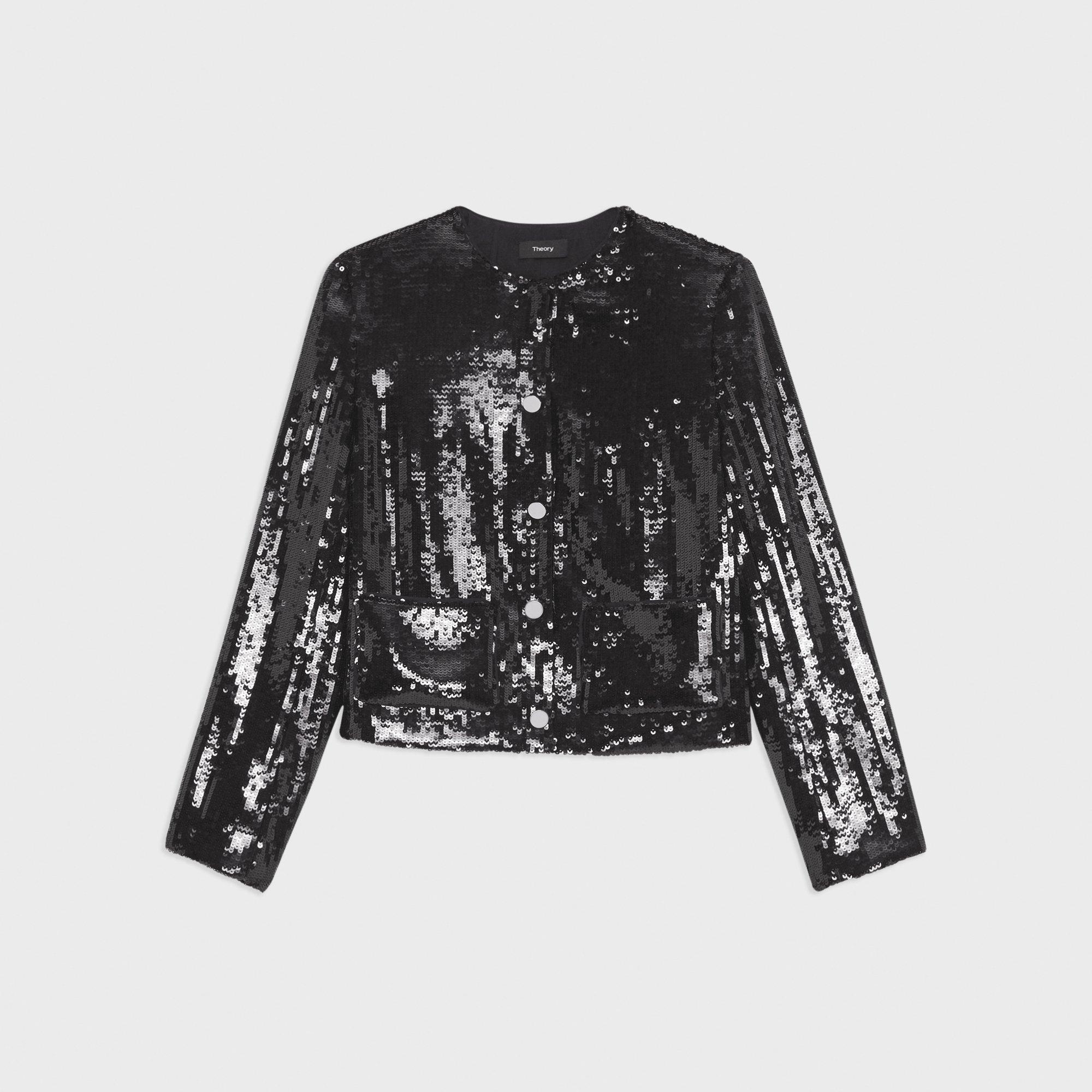 Cropped Jacket in Recycled Sequins