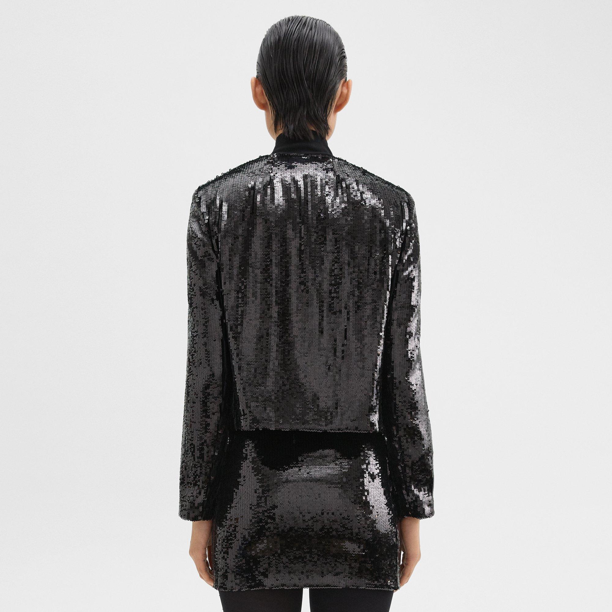 Cropped Jacket in Recycled Sequins