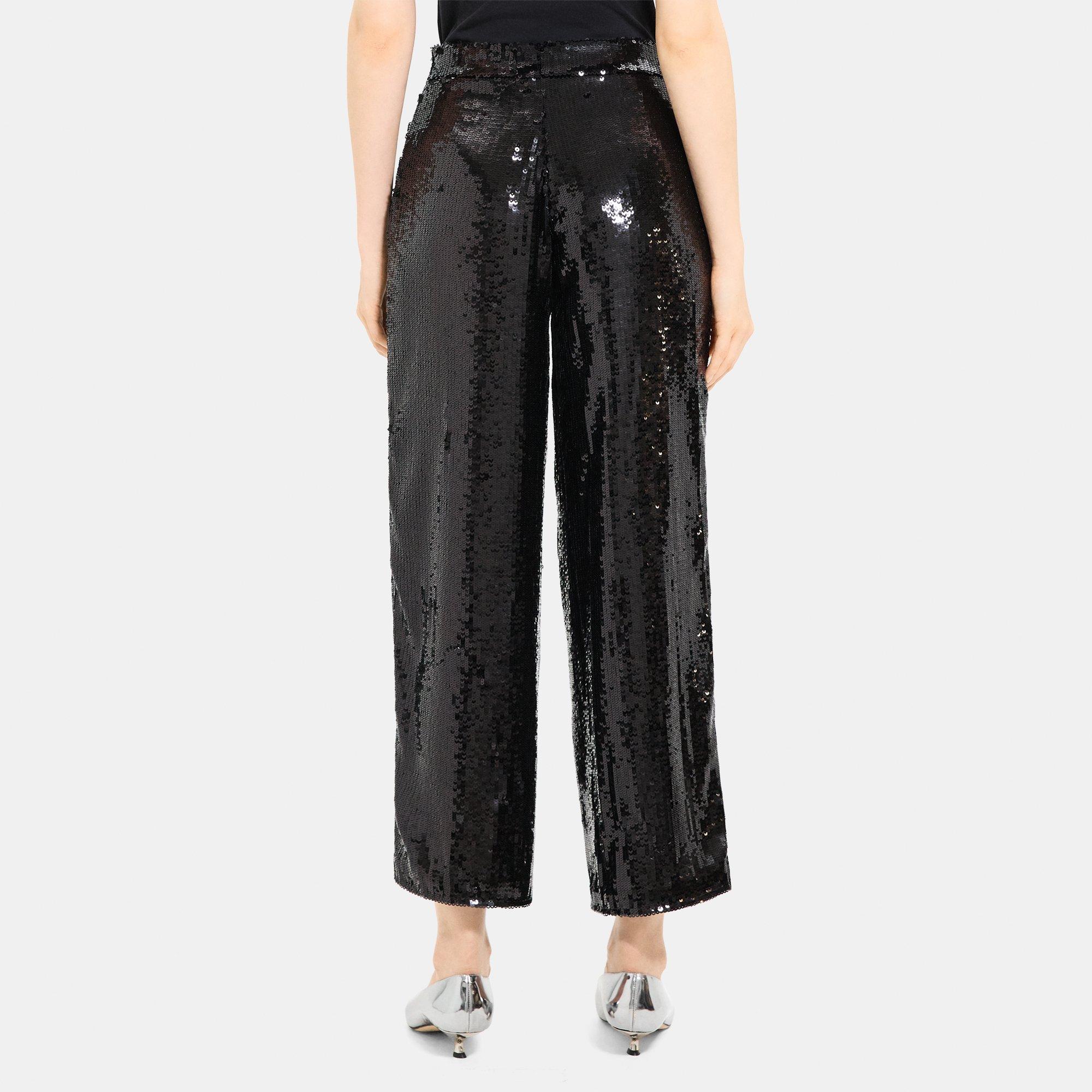 Relaxed Straight Pant in Recycled Sequins